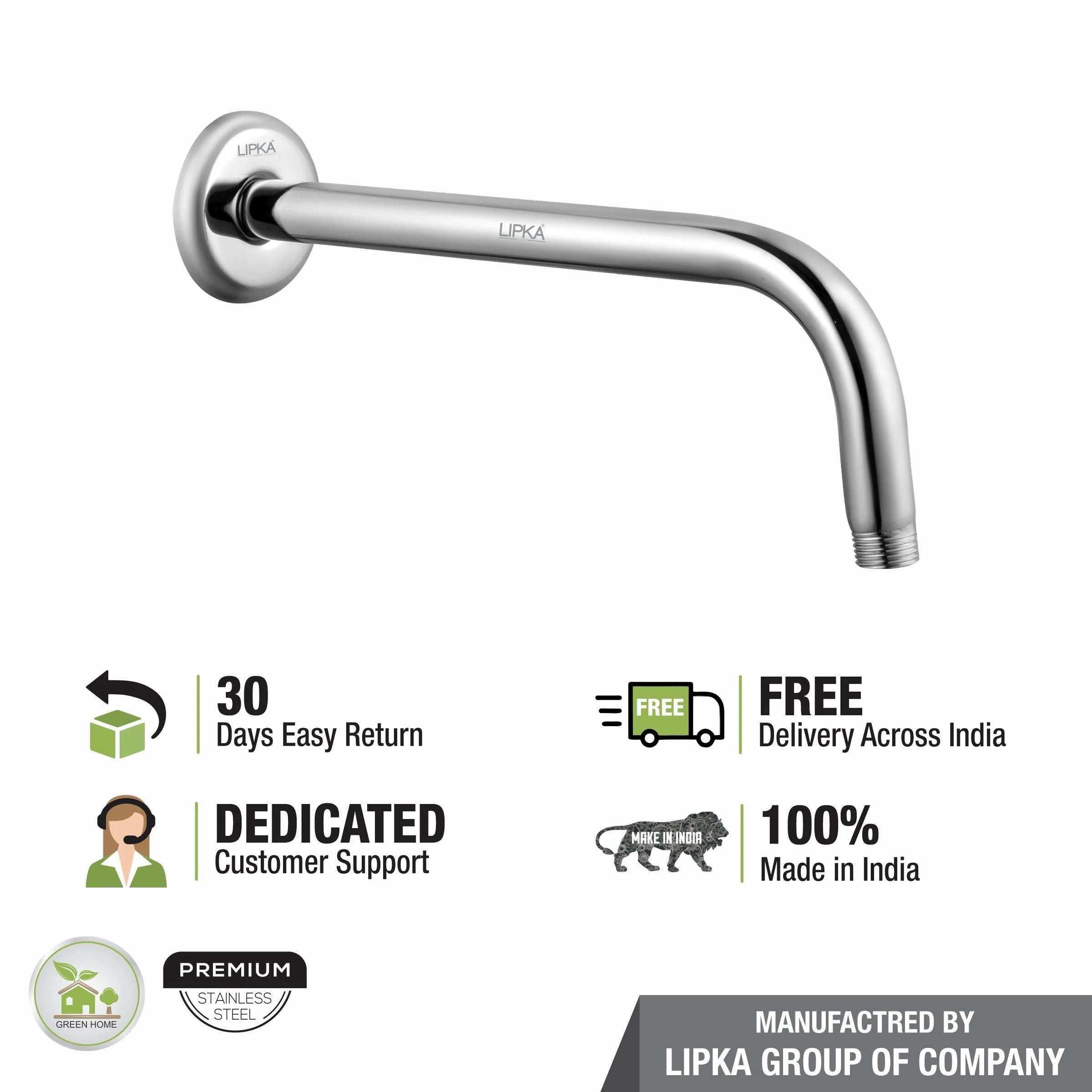 Full Bend Round Shower Arm (15 Inches) - LIPKA - Image 5