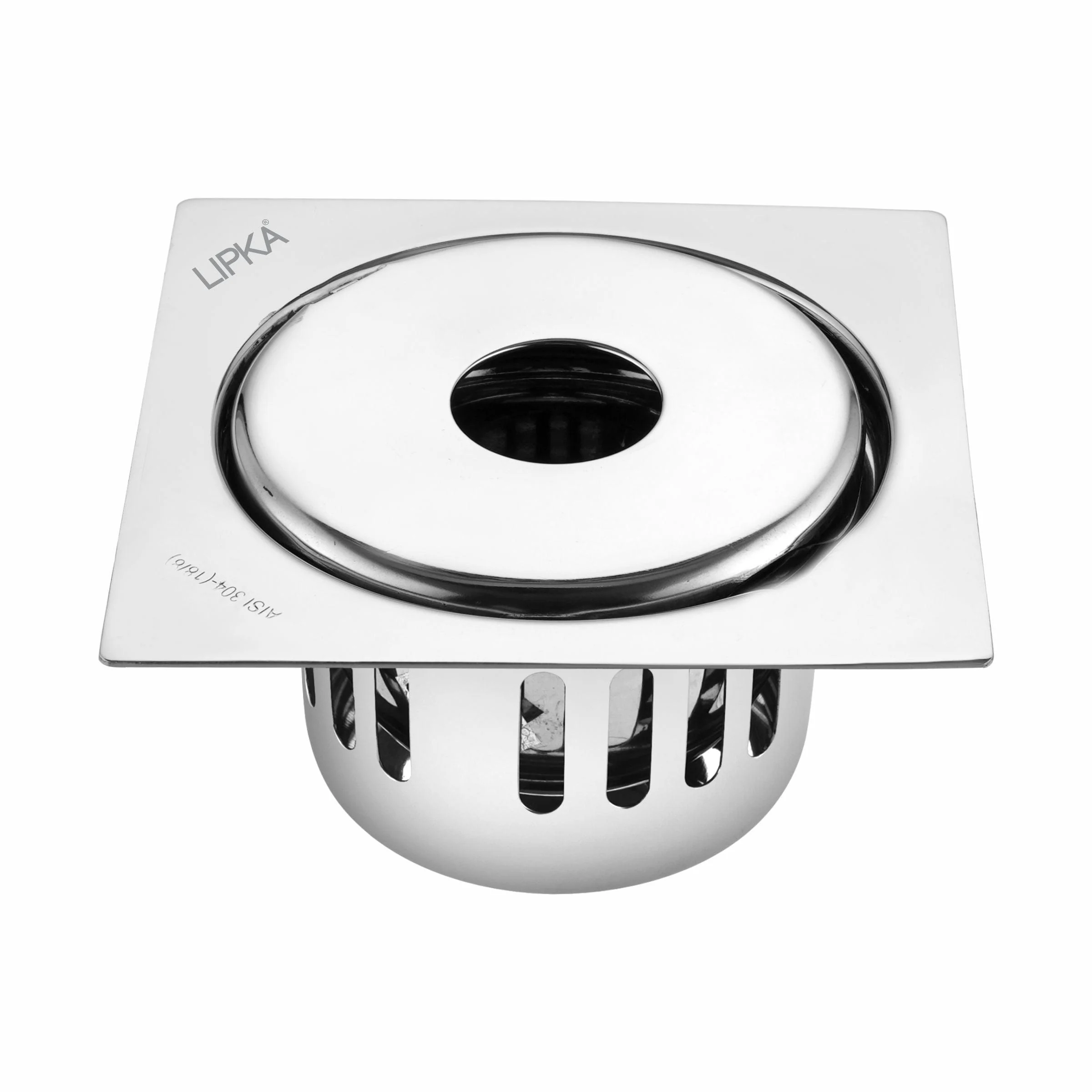 Full Moon Square Floor Drain (5.5 x 5.5 Inches) with Hole and Cockroach Trap - LIPKA