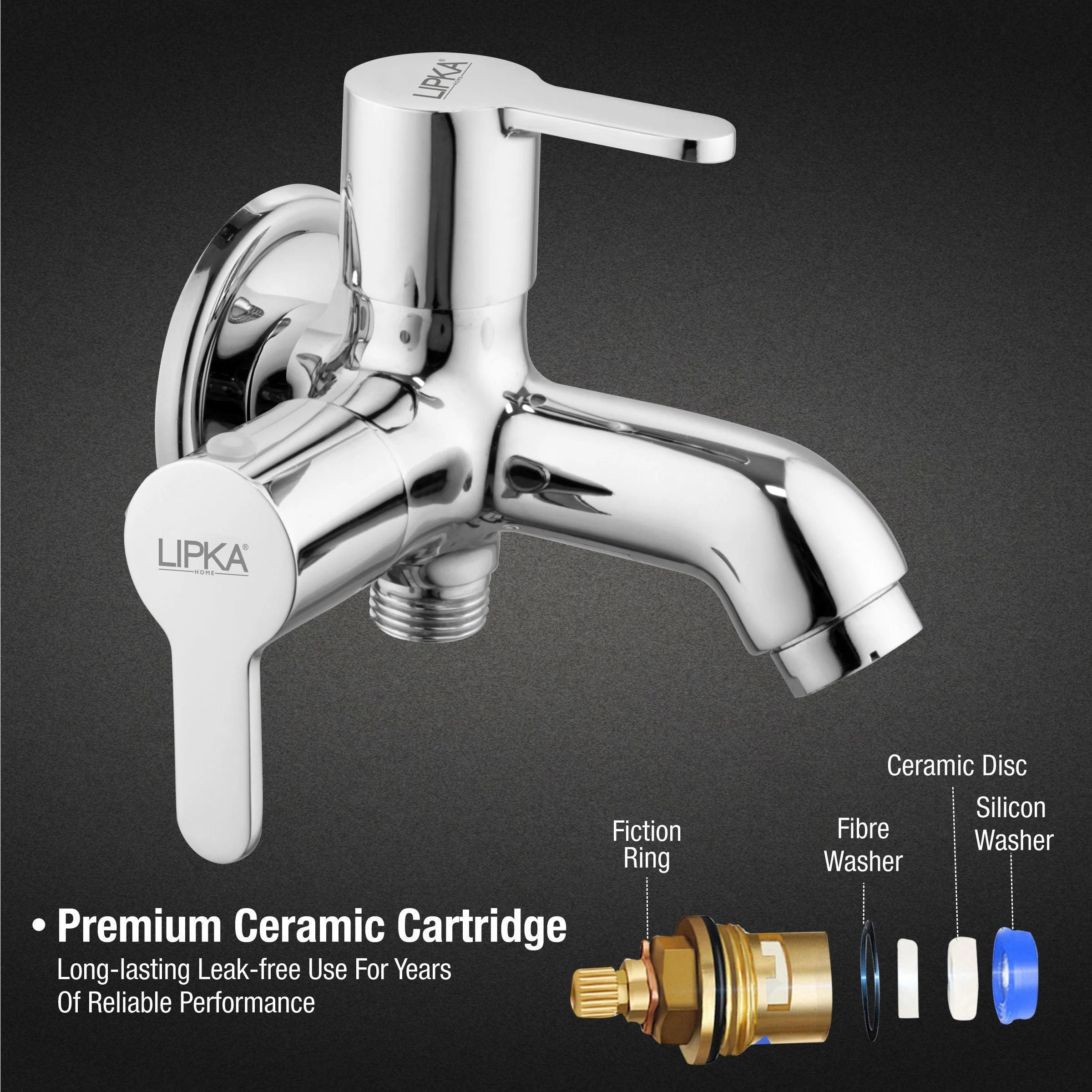 Fusion Two Way Bib Tap Faucet (Double Handle) - LIPKA - Image 3