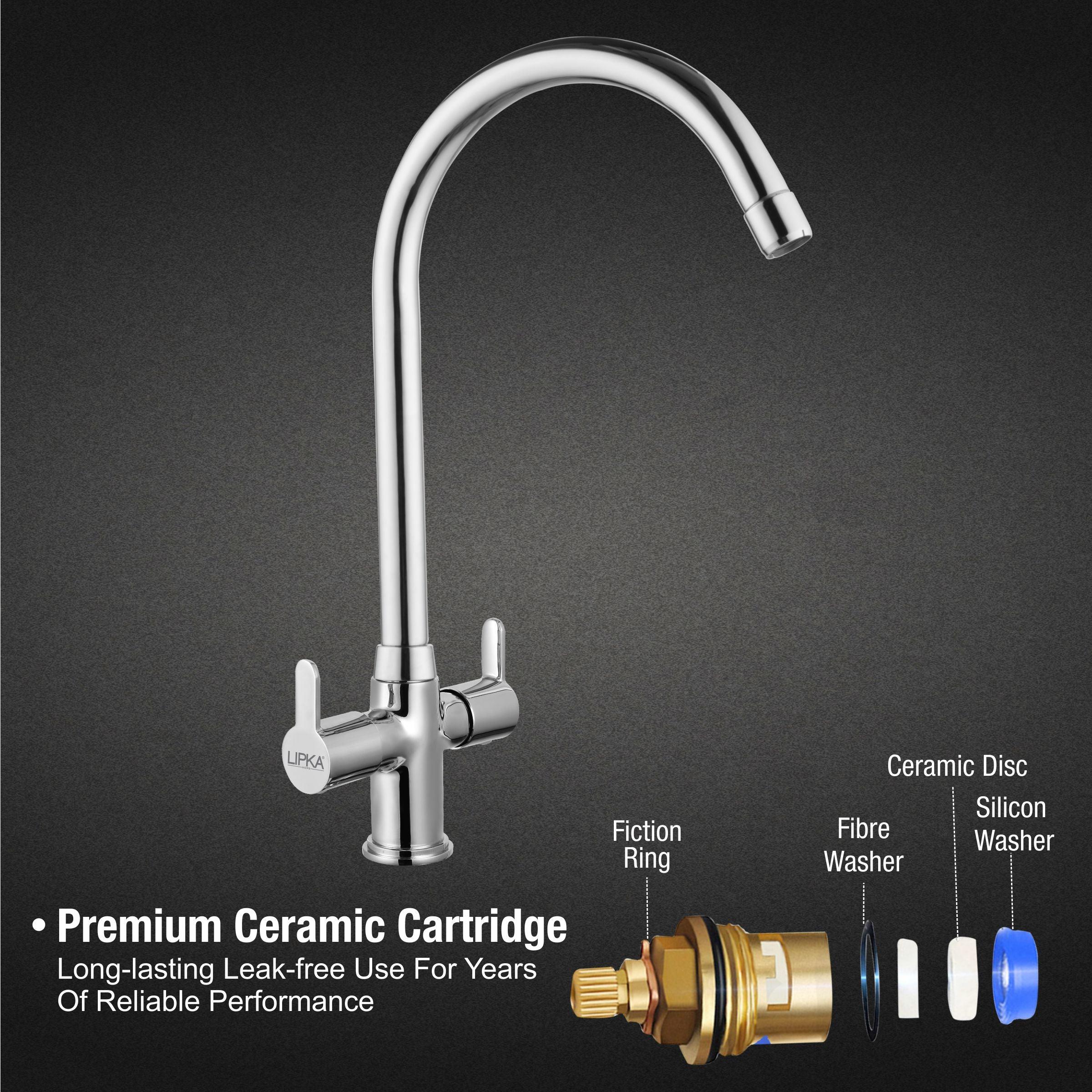 Fusion Centre Hole Basin Mixer with Large (20 Inches) Round Swivel Spout Faucet - LIPKA - Image 3