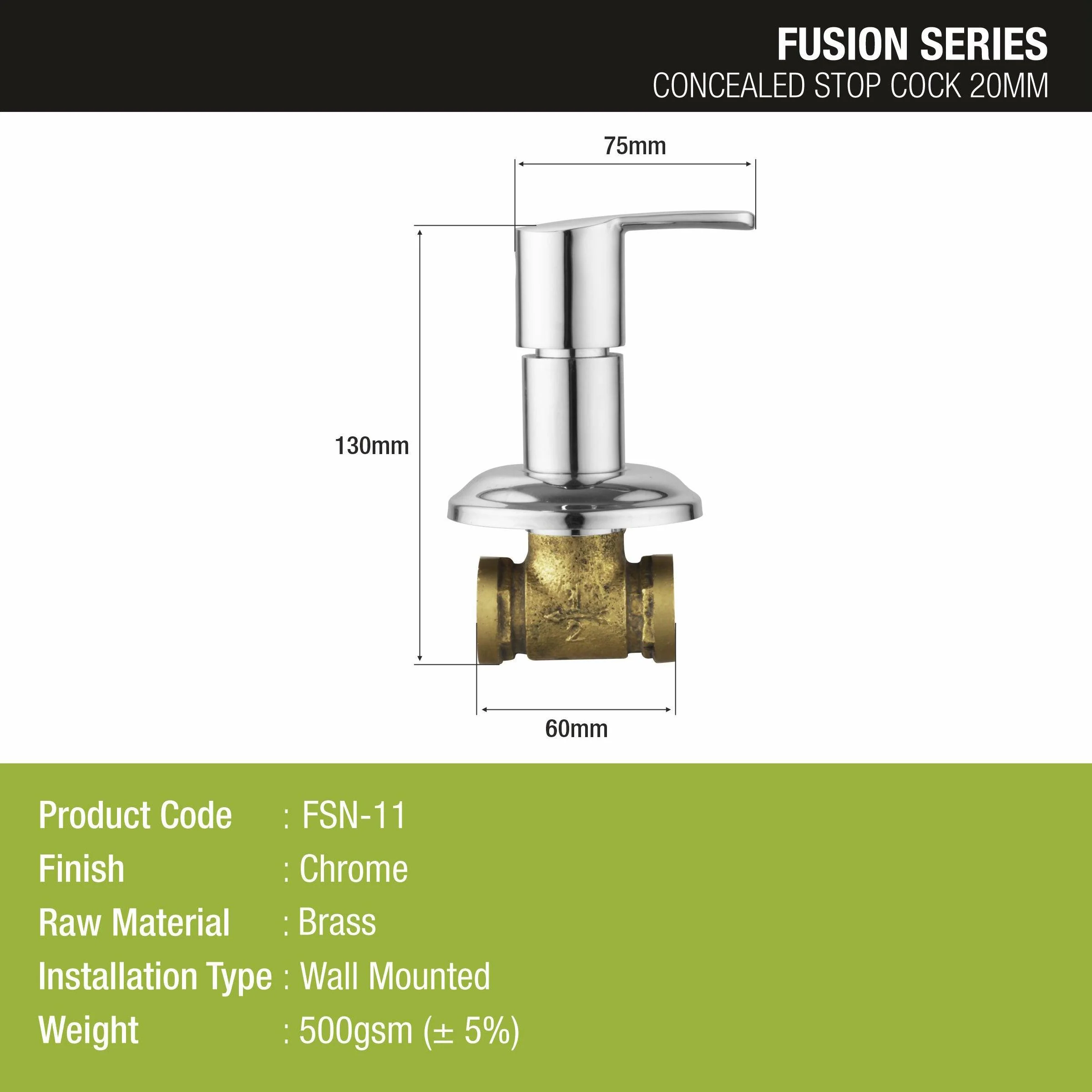 Fusion Concealed Stop Valve (20mm) Brass Faucet - LIPKA - Image 2