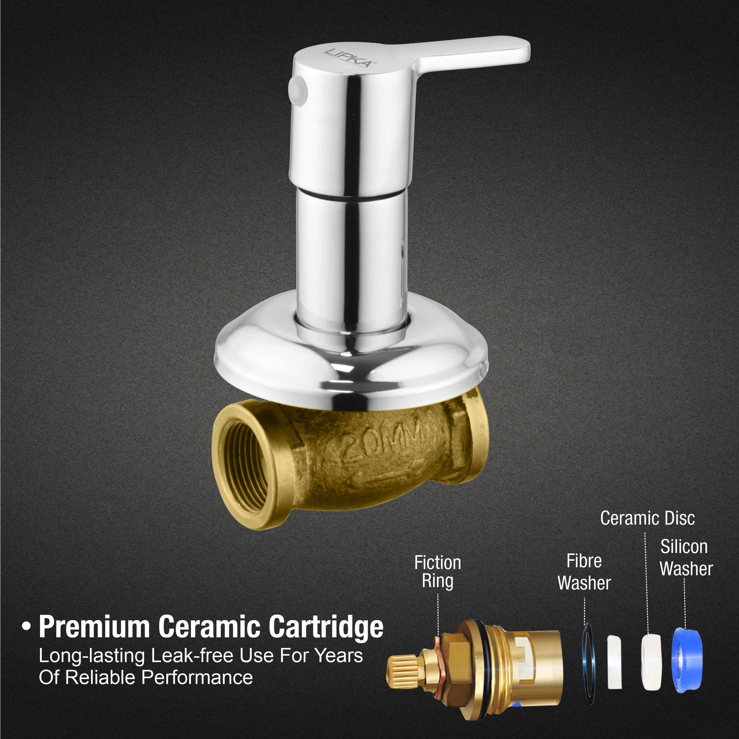 Fusion Concealed Stop Valve (20mm) Brass Faucet - LIPKA - Image 3