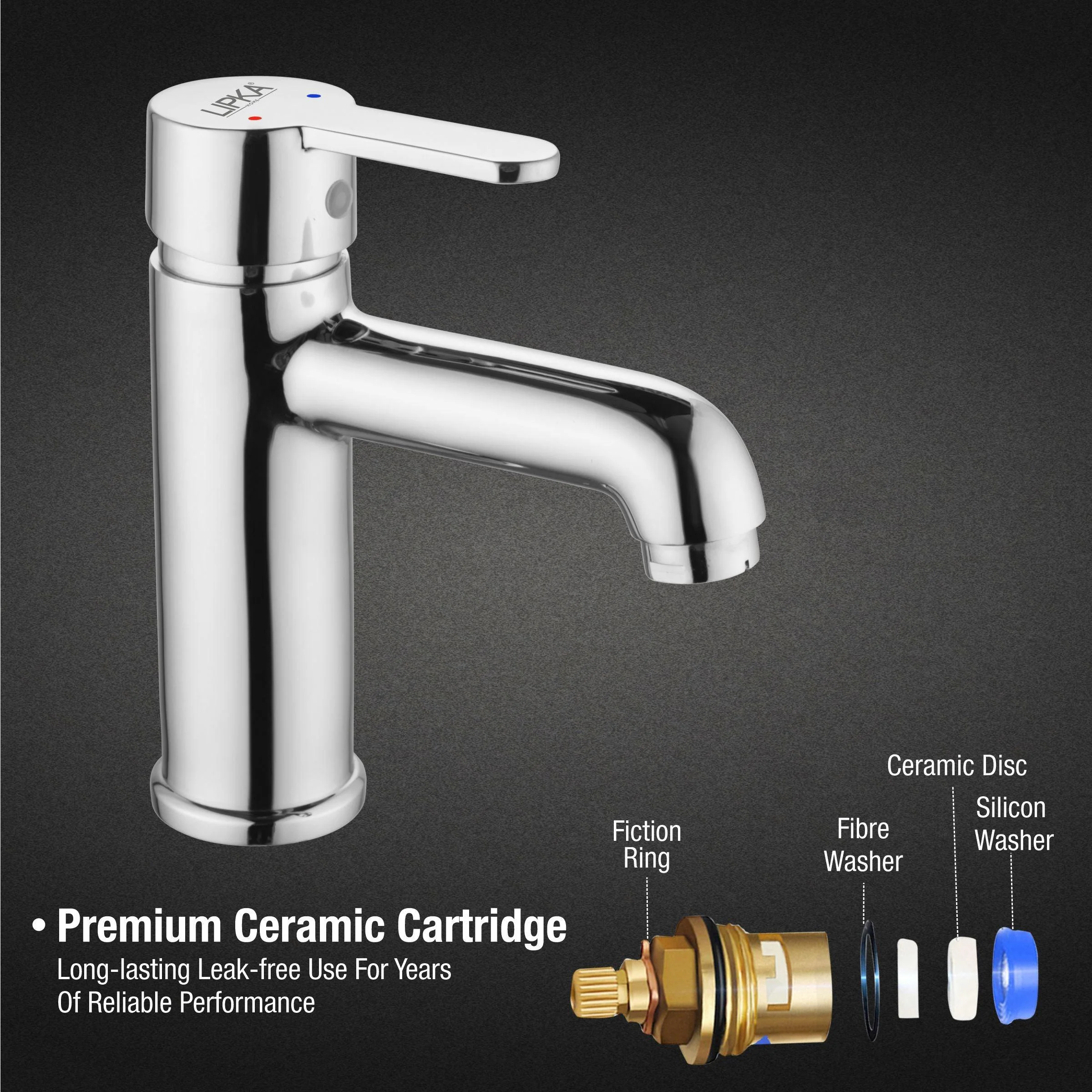 Fusion Single Lever Basin Mixer Brass Faucet - LIPKA - Image 3