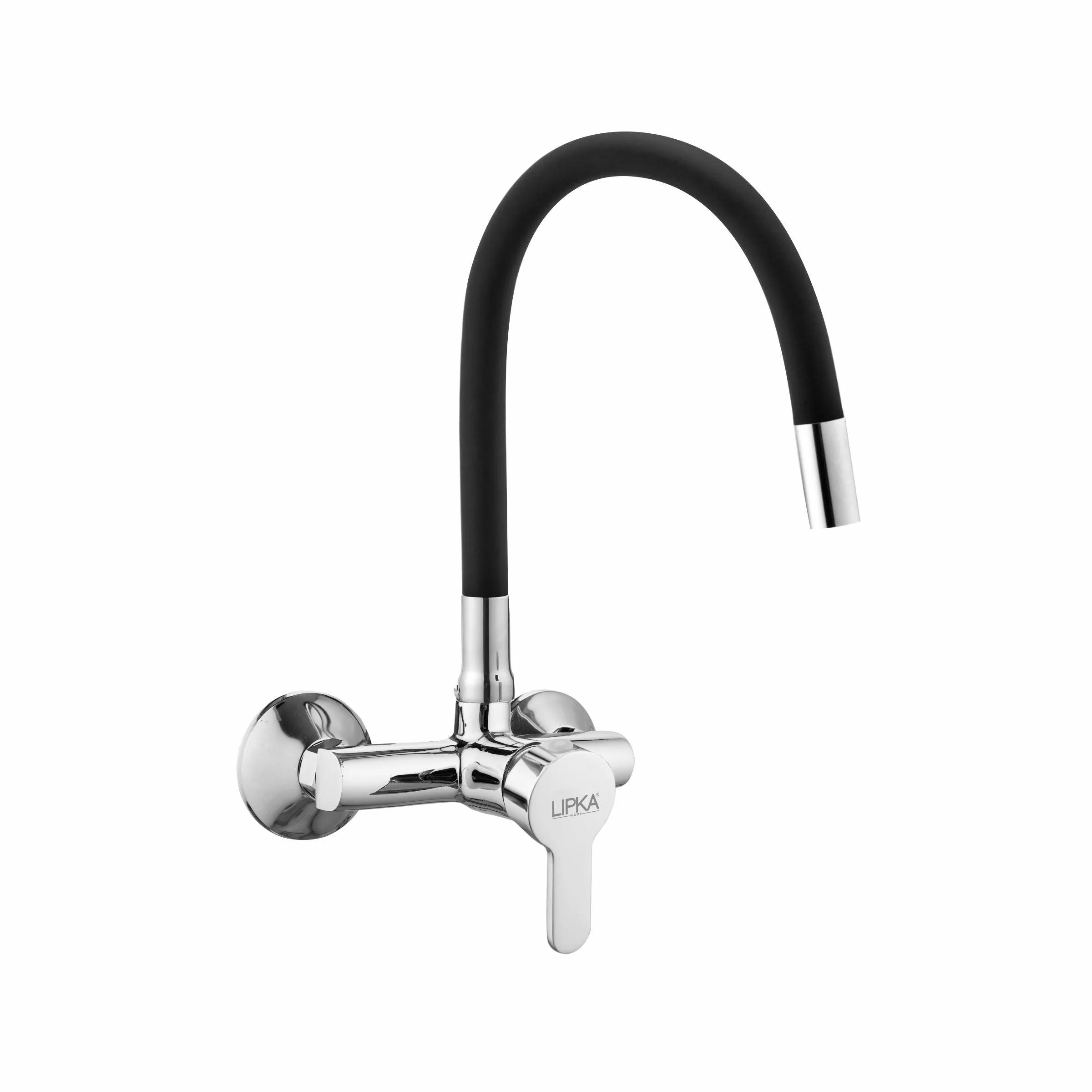 Fusion Single Lever Sink Mixer with Black Flexible Silicone Spout (20 Inches) - LIPKA