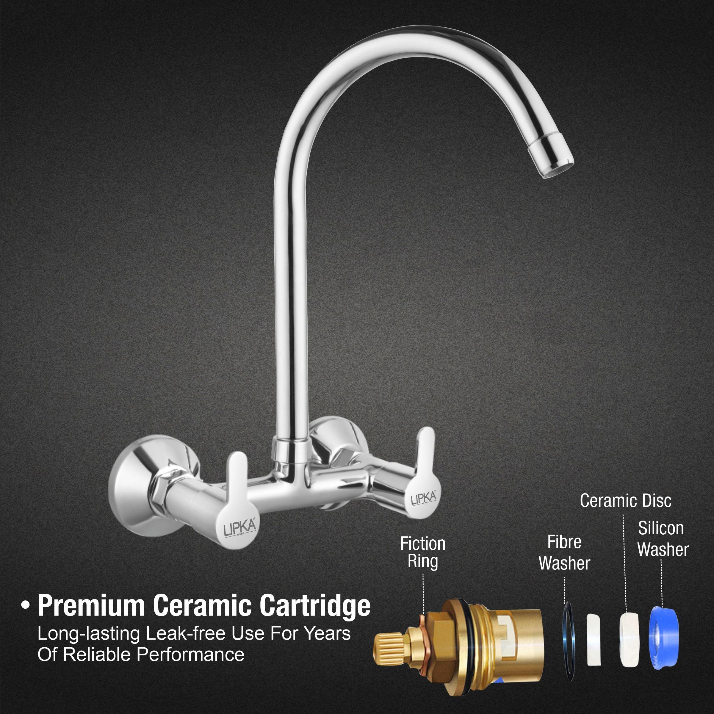 Fusion Sink Mixer Brass Faucet with Round Swivel Spout (20 Inches) - LIPKA - Image 3