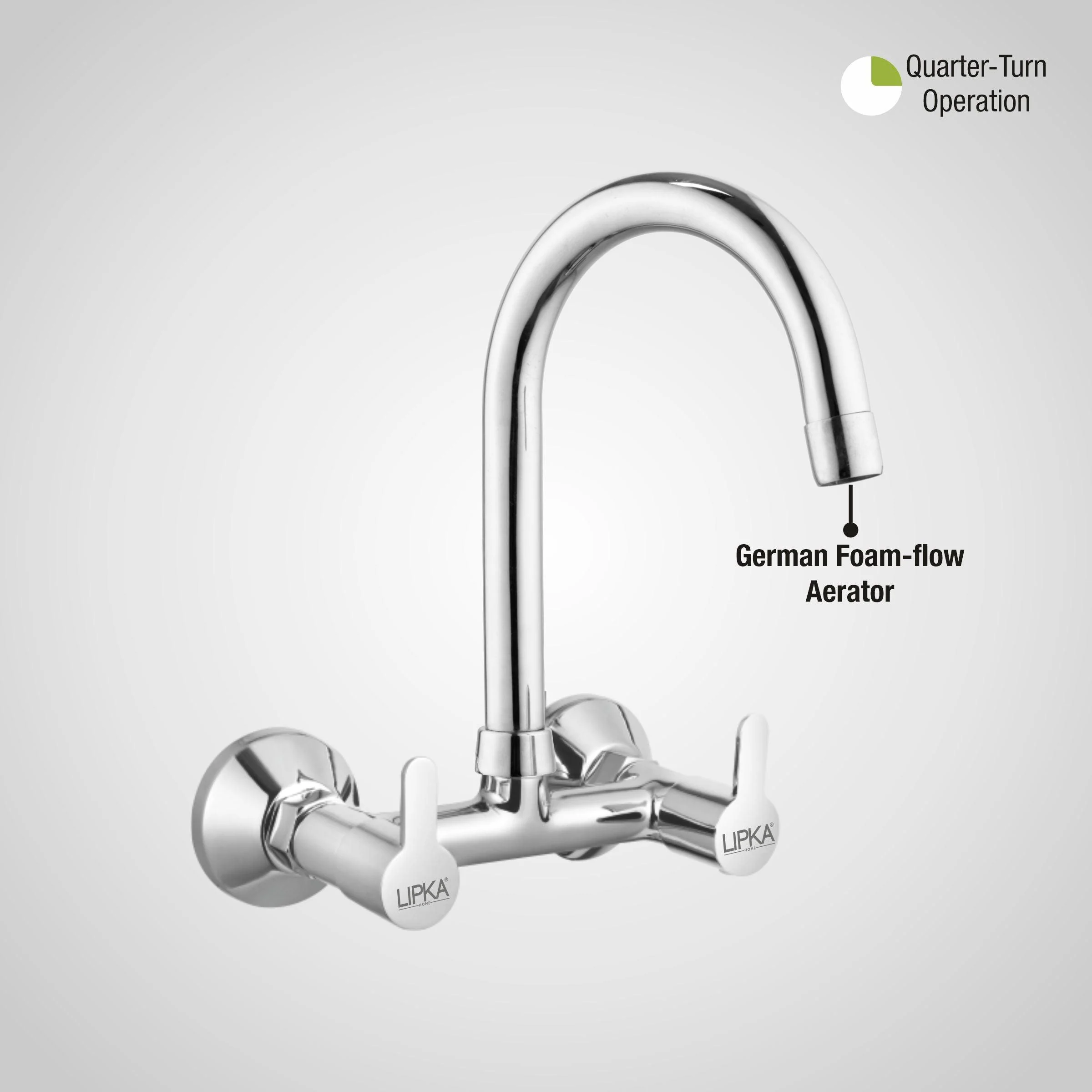 Fusion Sink Mixer Brass Faucet with Round Swivel Spout (15 Inches) - LIPKA - Image 5