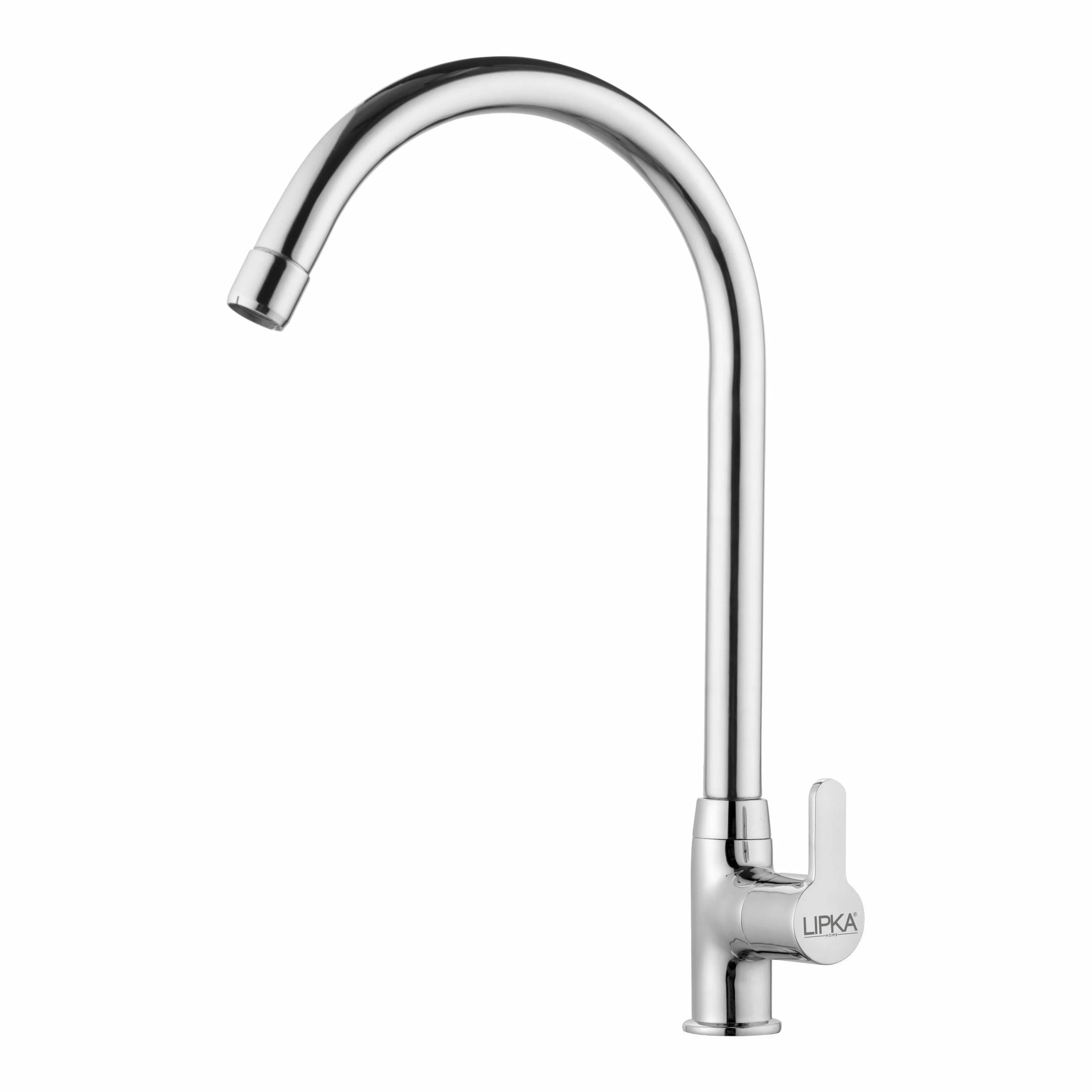 Fusion Swan Neck Brass Faucet with Round Swivel Spout (20 Inches) - LIPKA