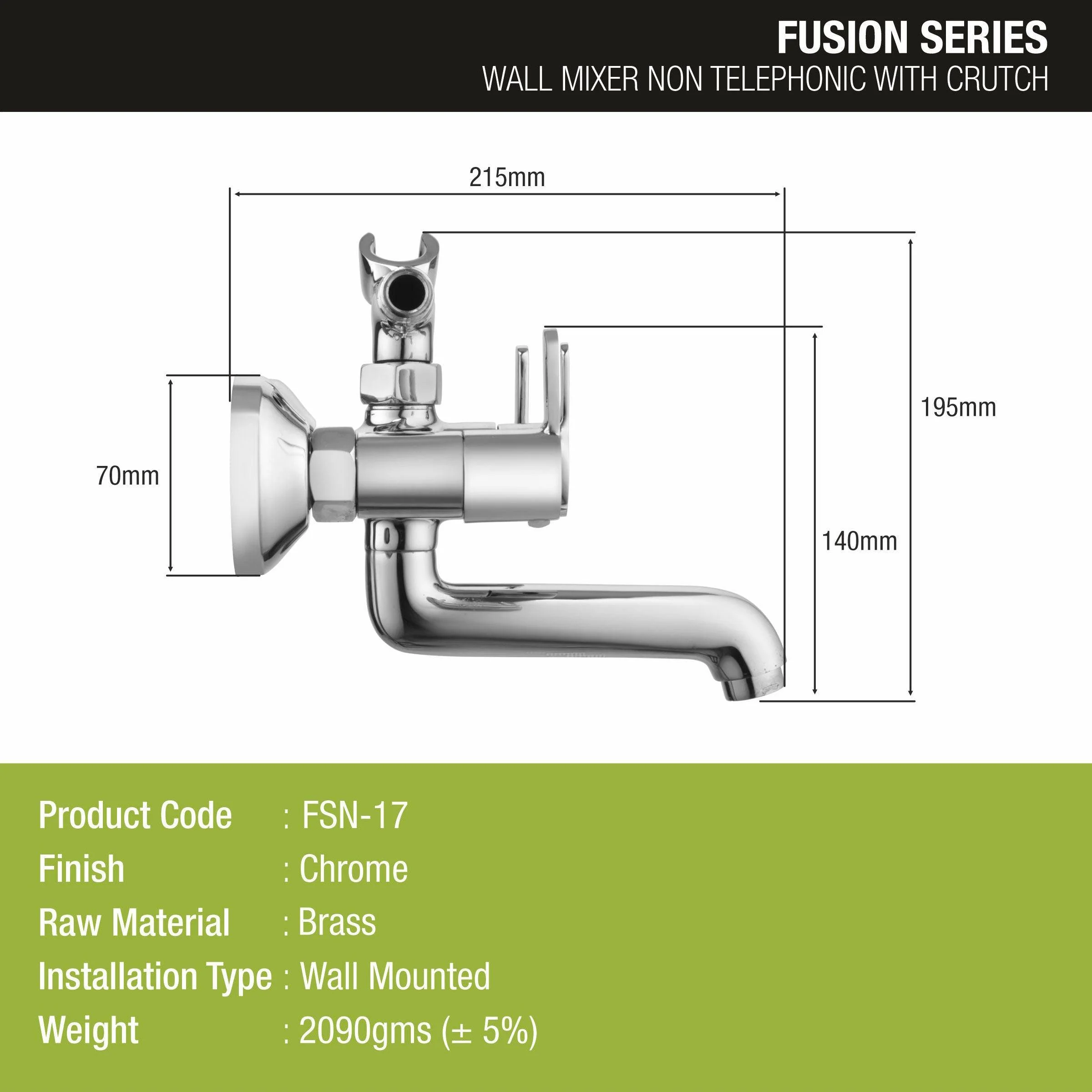 Fusion Telephonic Wall Mixer Brass Faucet - LIPKA - Image 2