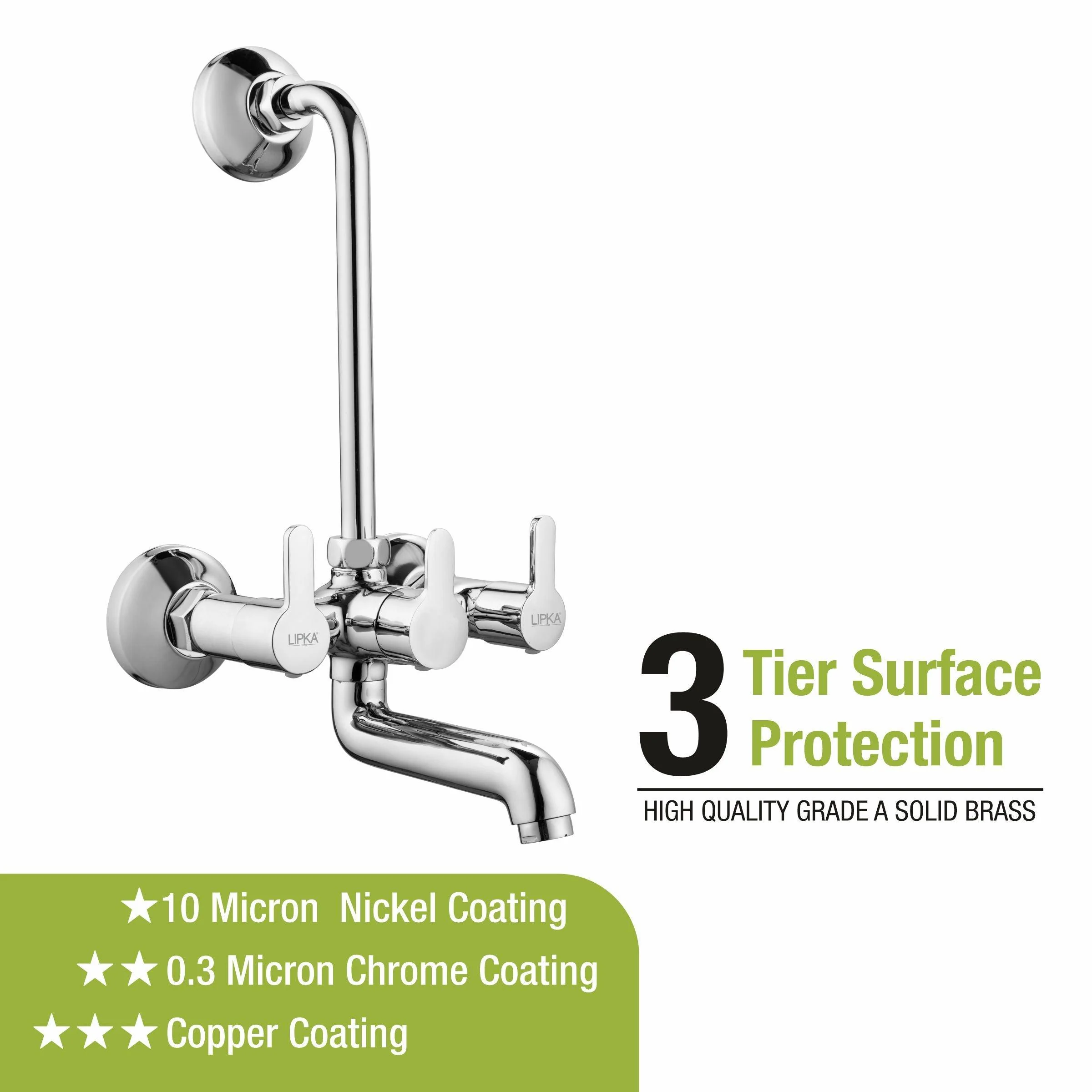 Fusion Wall Mixer Brass Faucet with L Bend  - LIPKA - Image 4