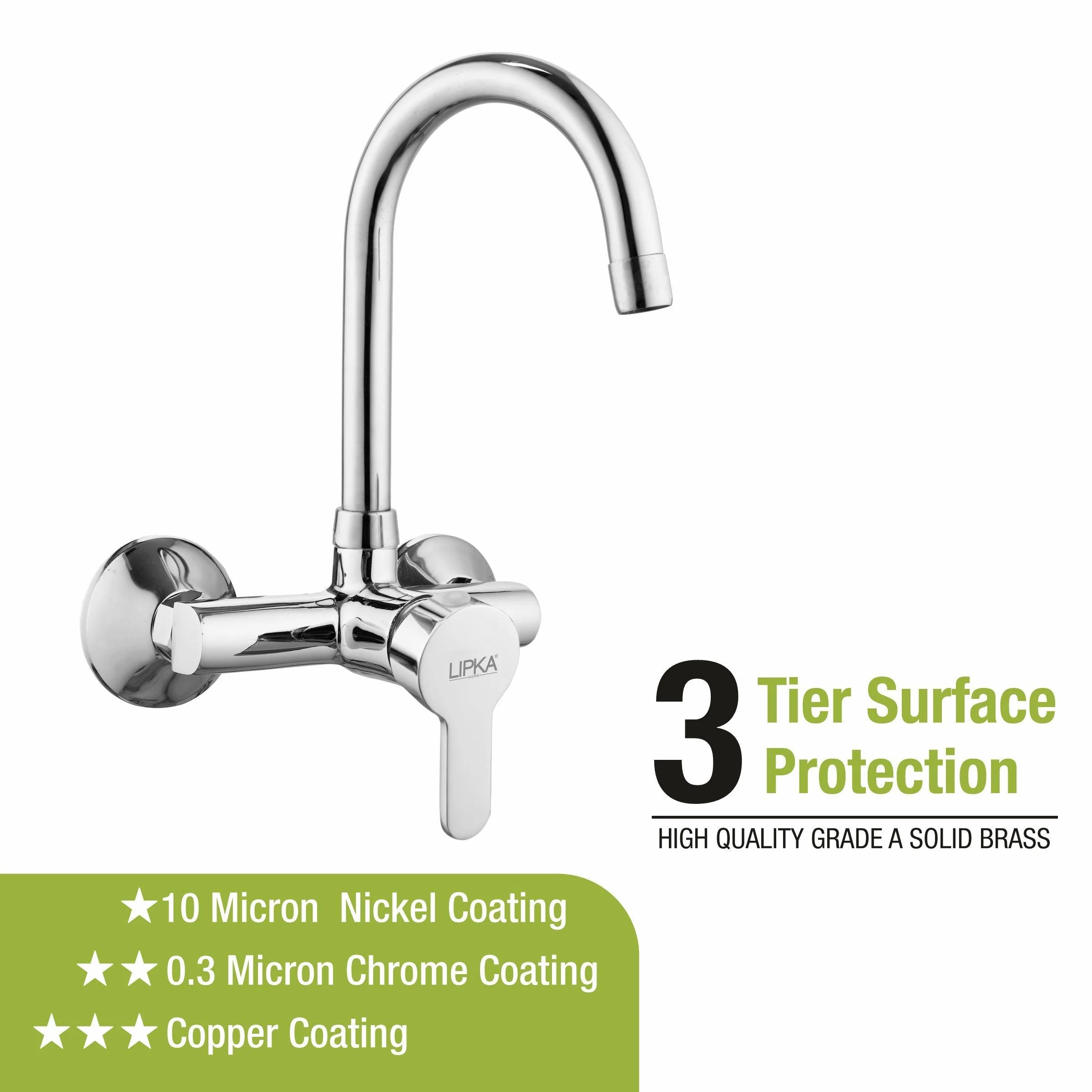 Fusion Single Lever Sink Mixer with Swivel Spout (20 Inches) - LIPKA - Image 4