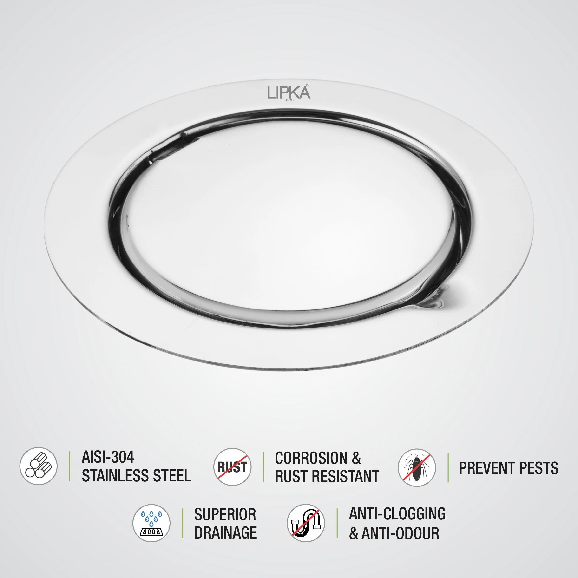 Gemini Round Floor Drain with Jali (5 inches) - LIPKA - Image 3
