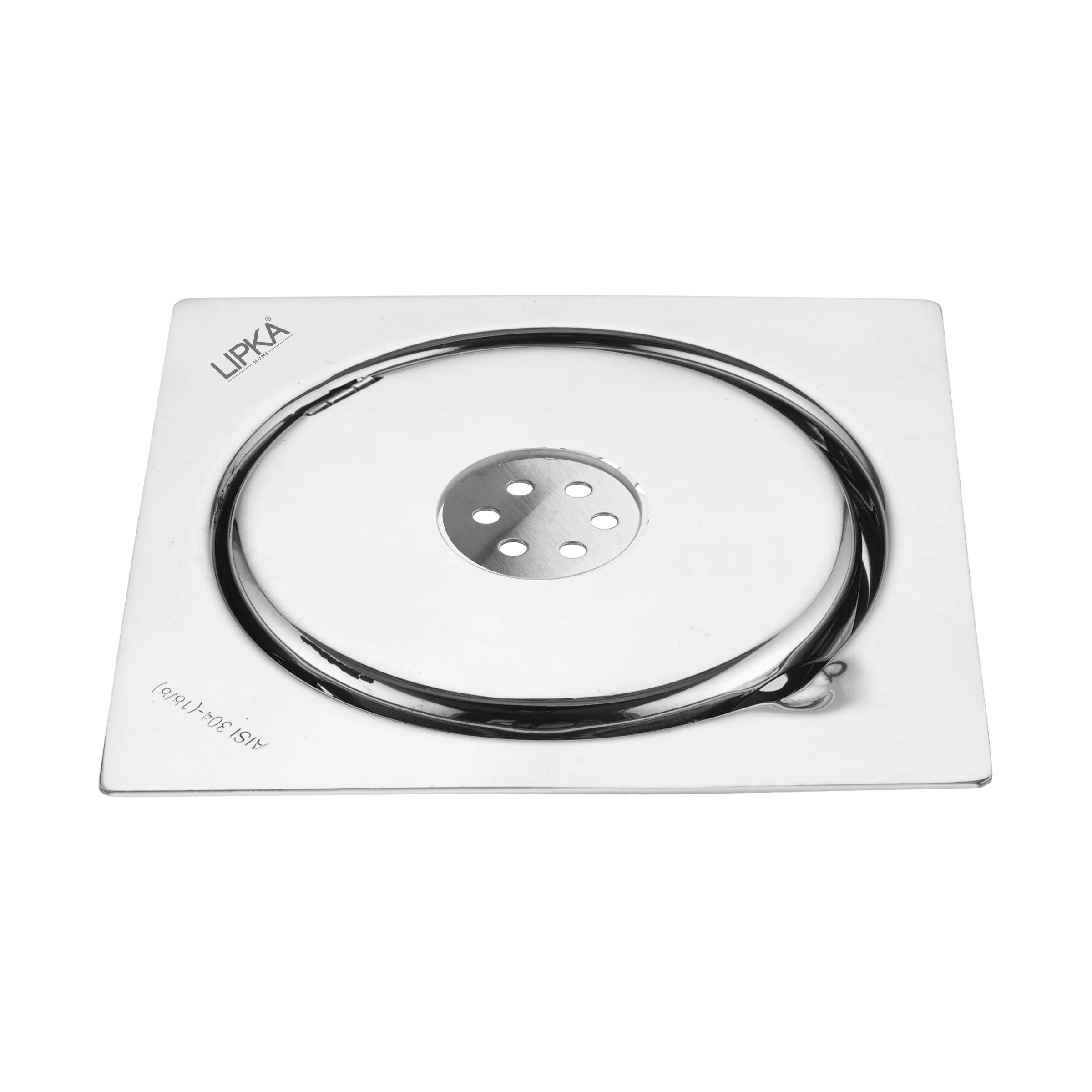 Gemini Square Floor Drain with Jali and Hole (5.5 x 5.5 Inches) with Hole - LIPKA