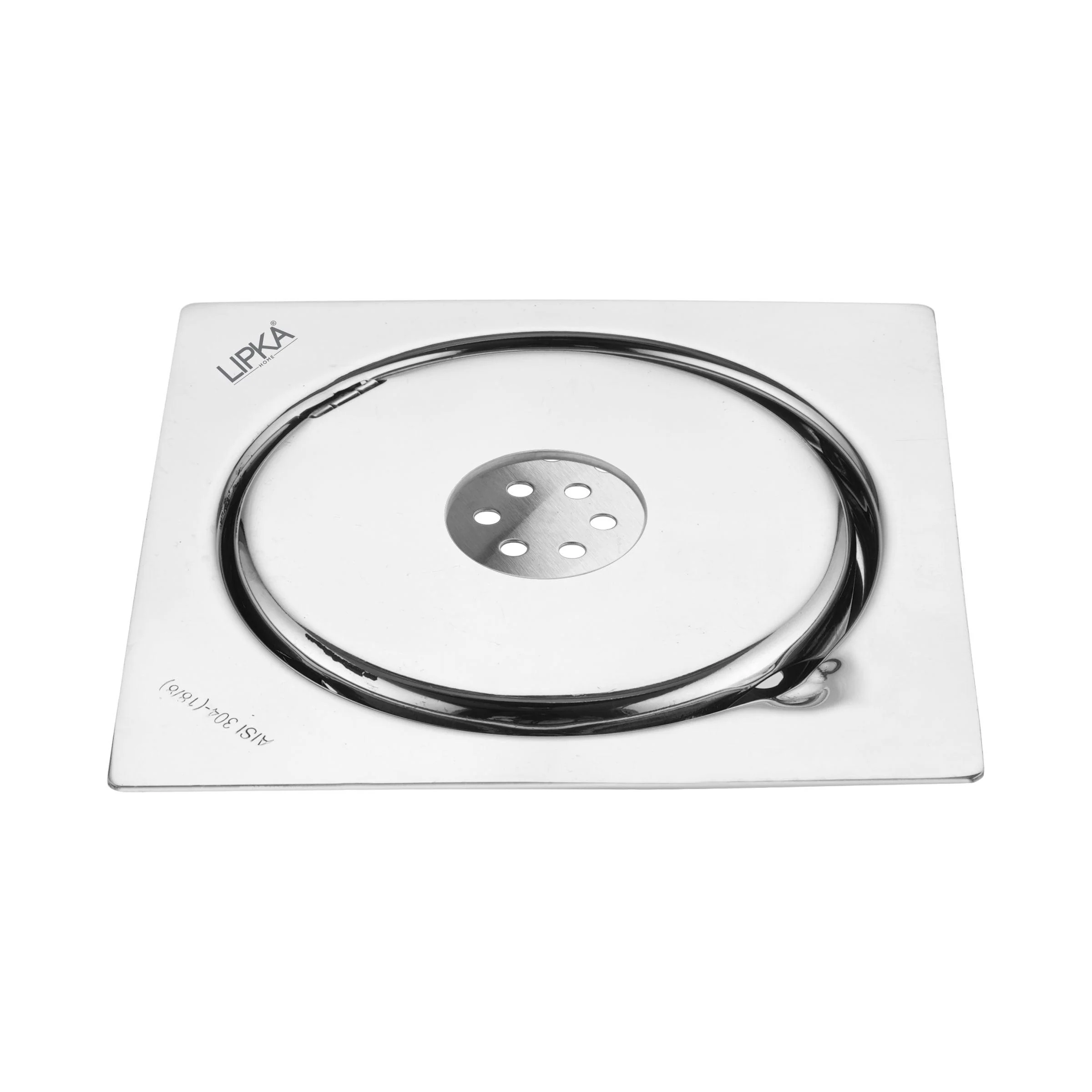 Gemini Square Floor Drain with Jali and Hole (5 x 5 Inches) with Hole - LIPKA