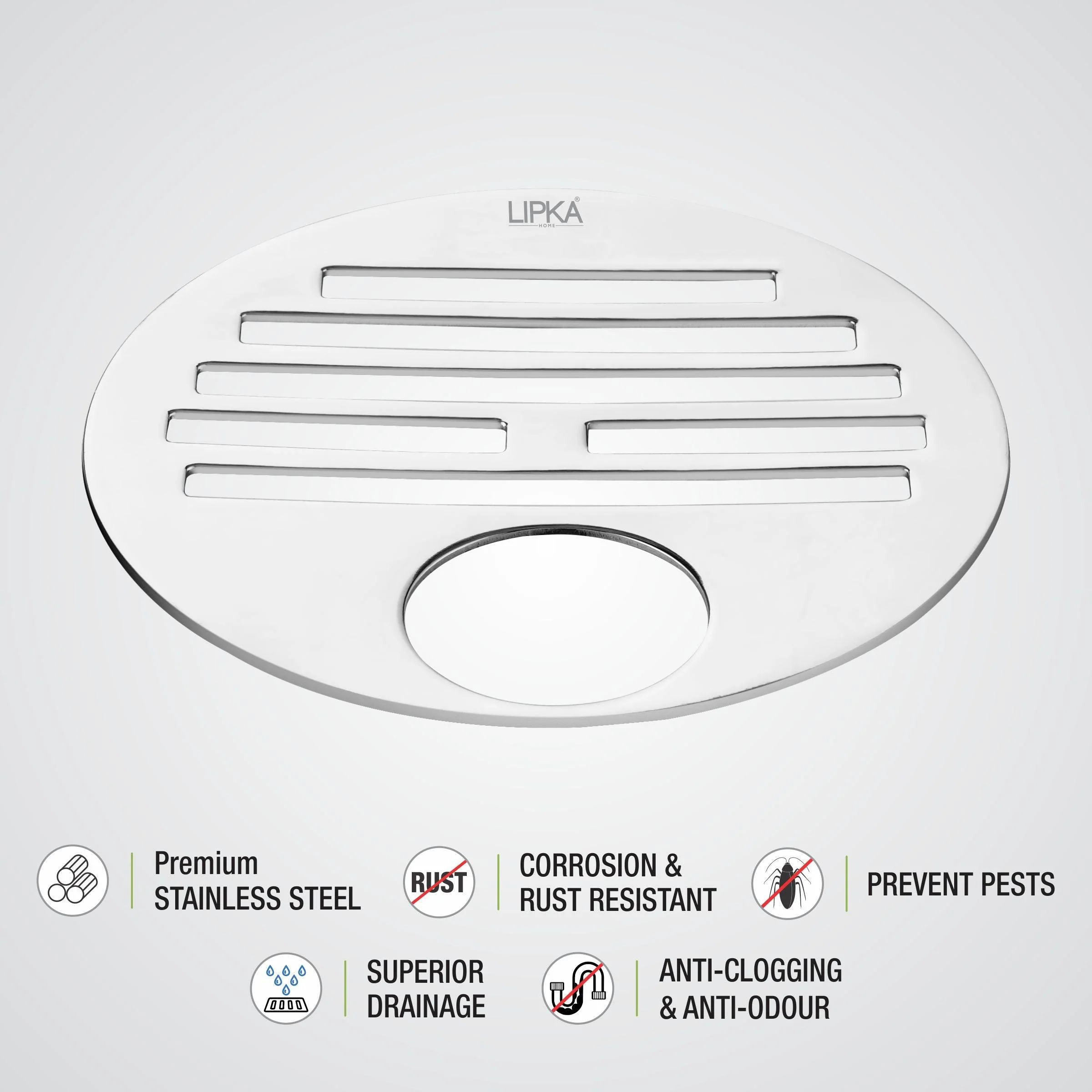 Golden Classic Jali Round Floor Drain with Hole (4 inches) - LIPKA - Image 3