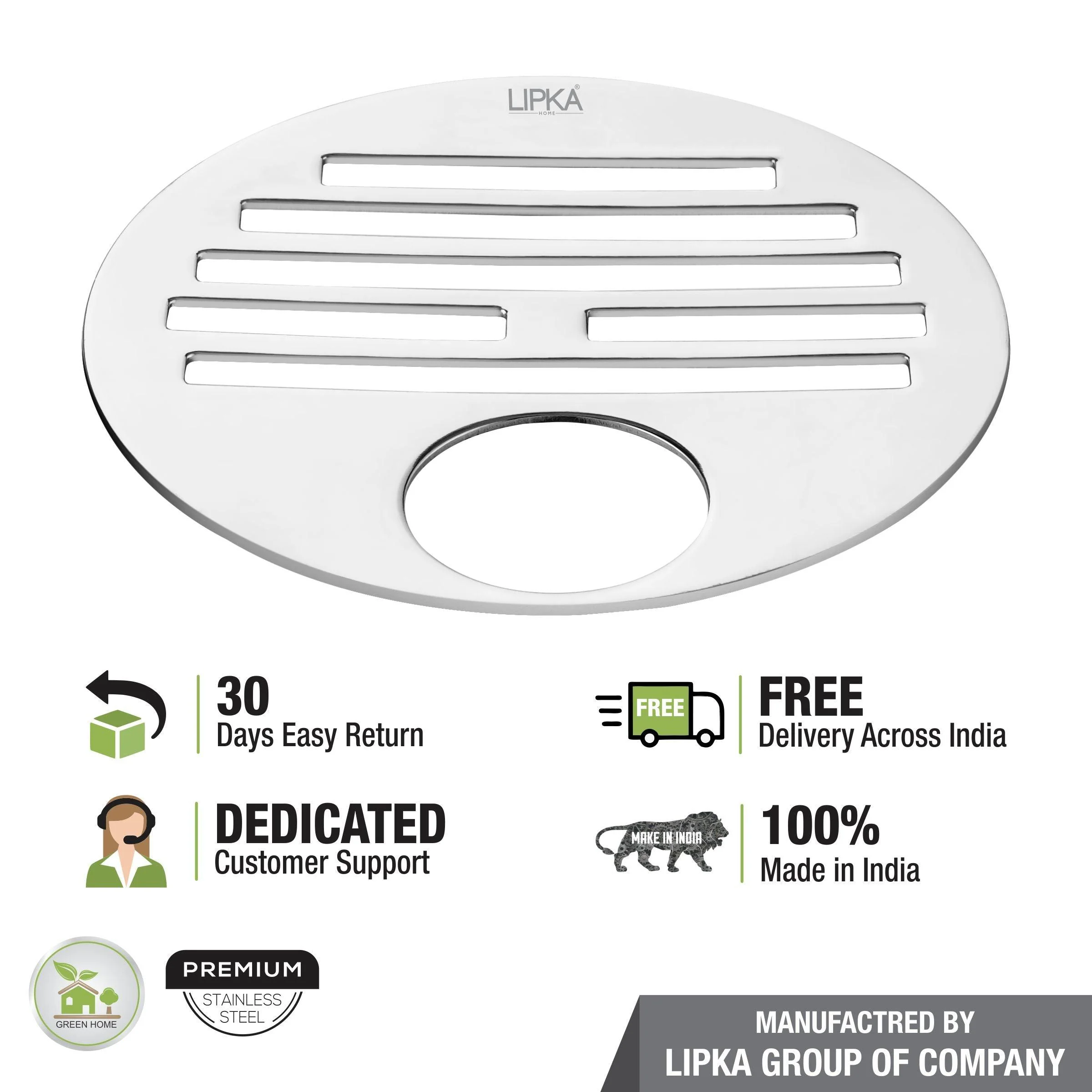 Golden Classic Jali Round Floor Drain with Hole (5 inches) - LIPKA - Image 4