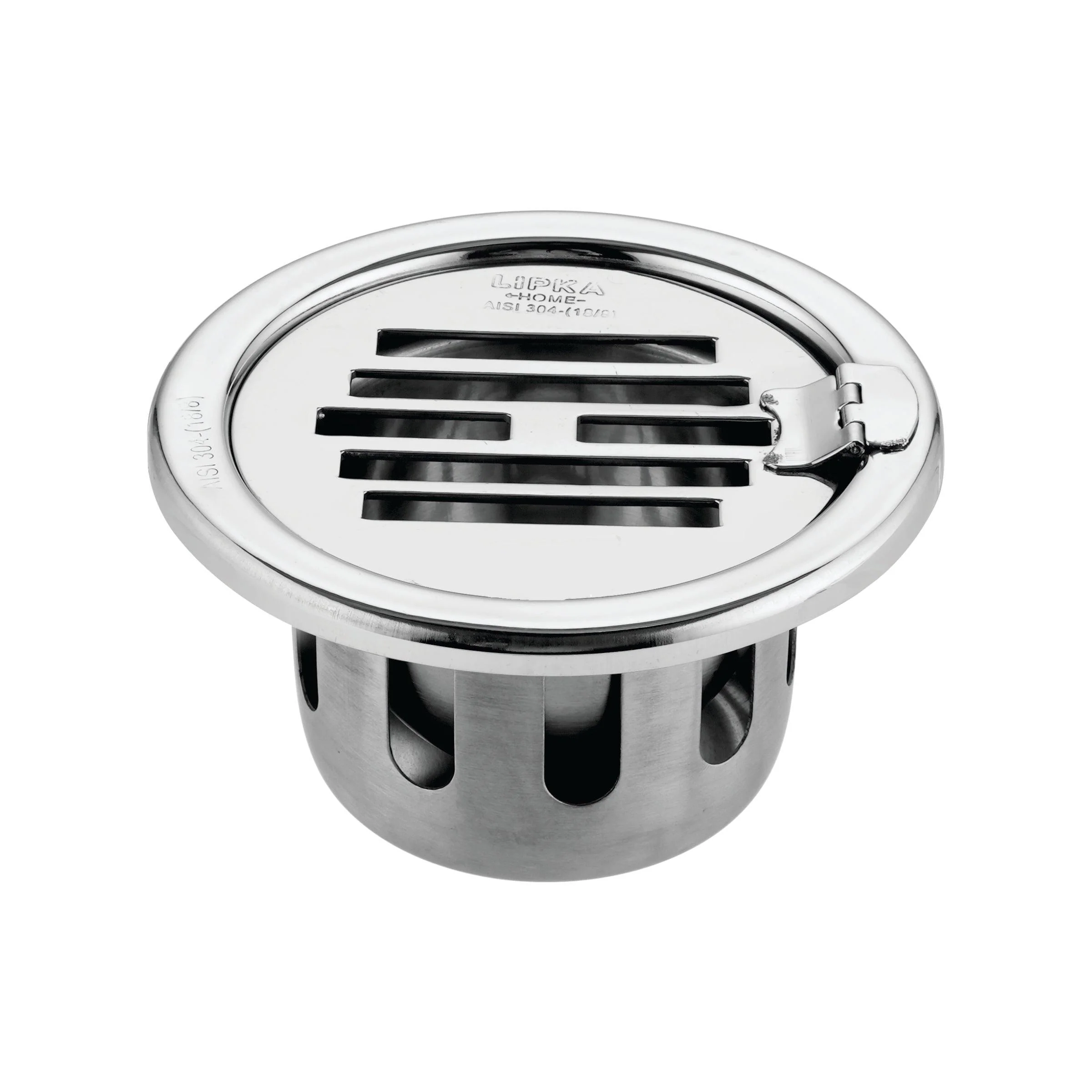 Golden Classic Jali Round Floor Drain (4 Inches) with Hinge and Cockroach Trap - LIPKA
