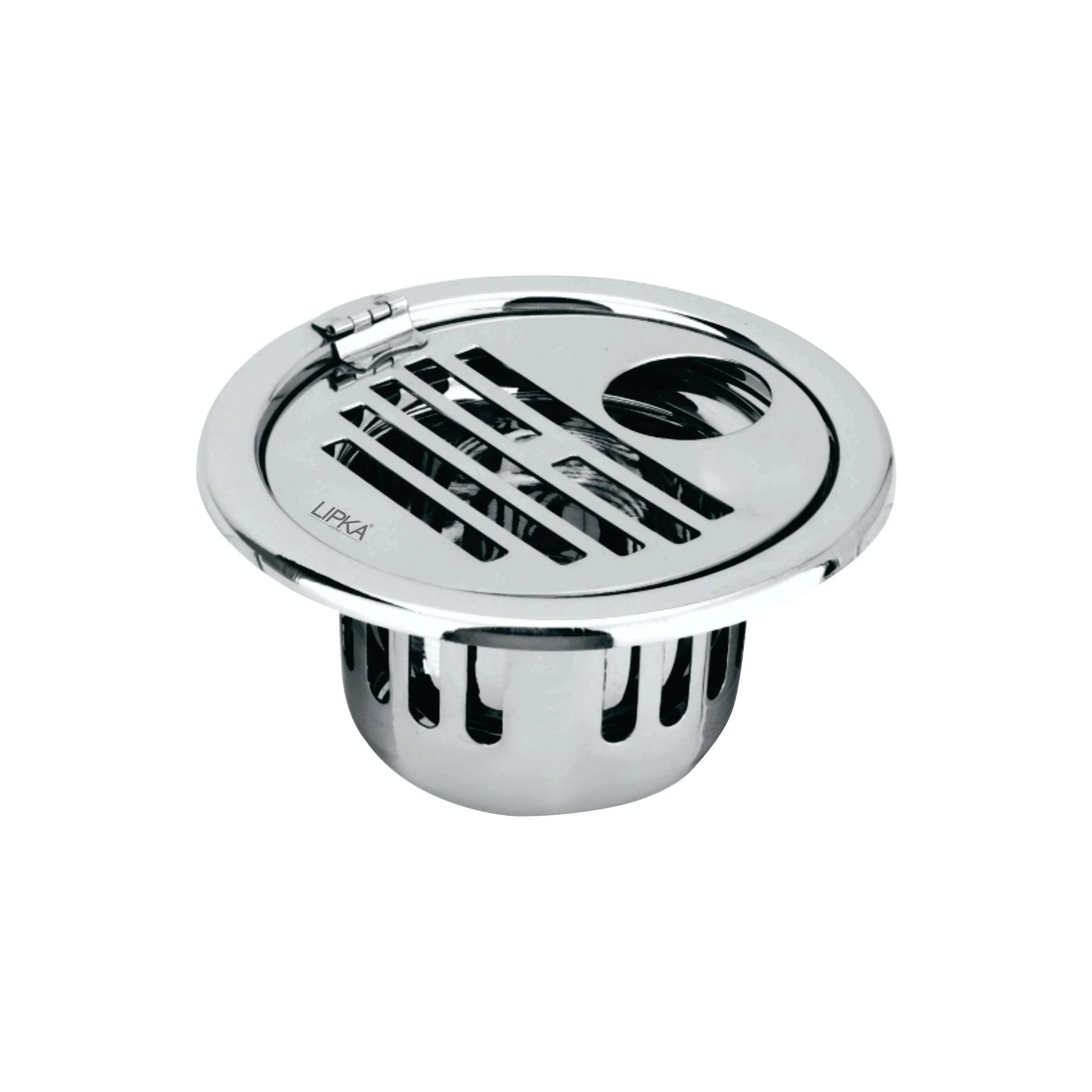 Golden Classic Jali Round Floor Drain (5 Inches) with Hinge, Hole and Cockroach Trap - LIPKA