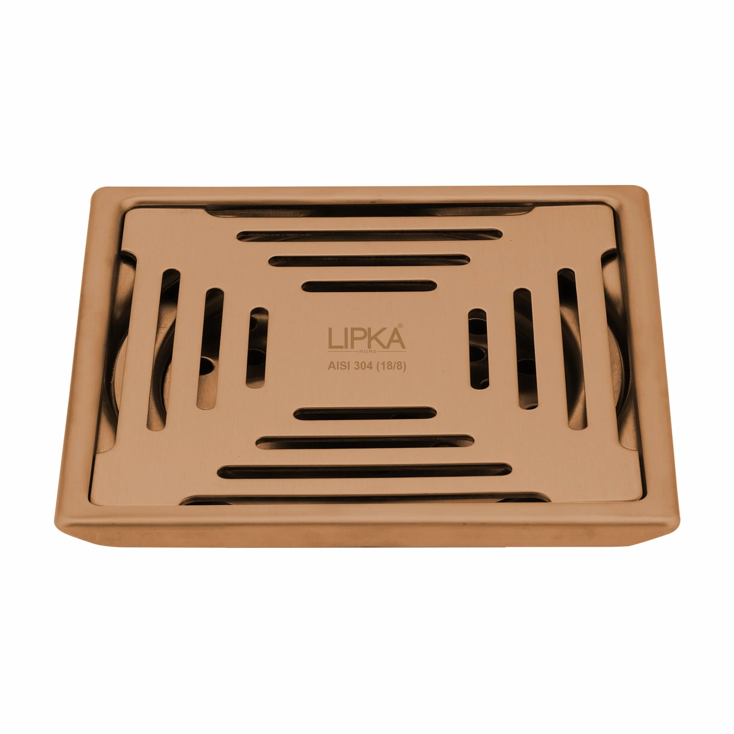 Green Exclusive Square Floor Drain in Antique Copper PVD Coating (6 x 6 Inches) - LIPKA