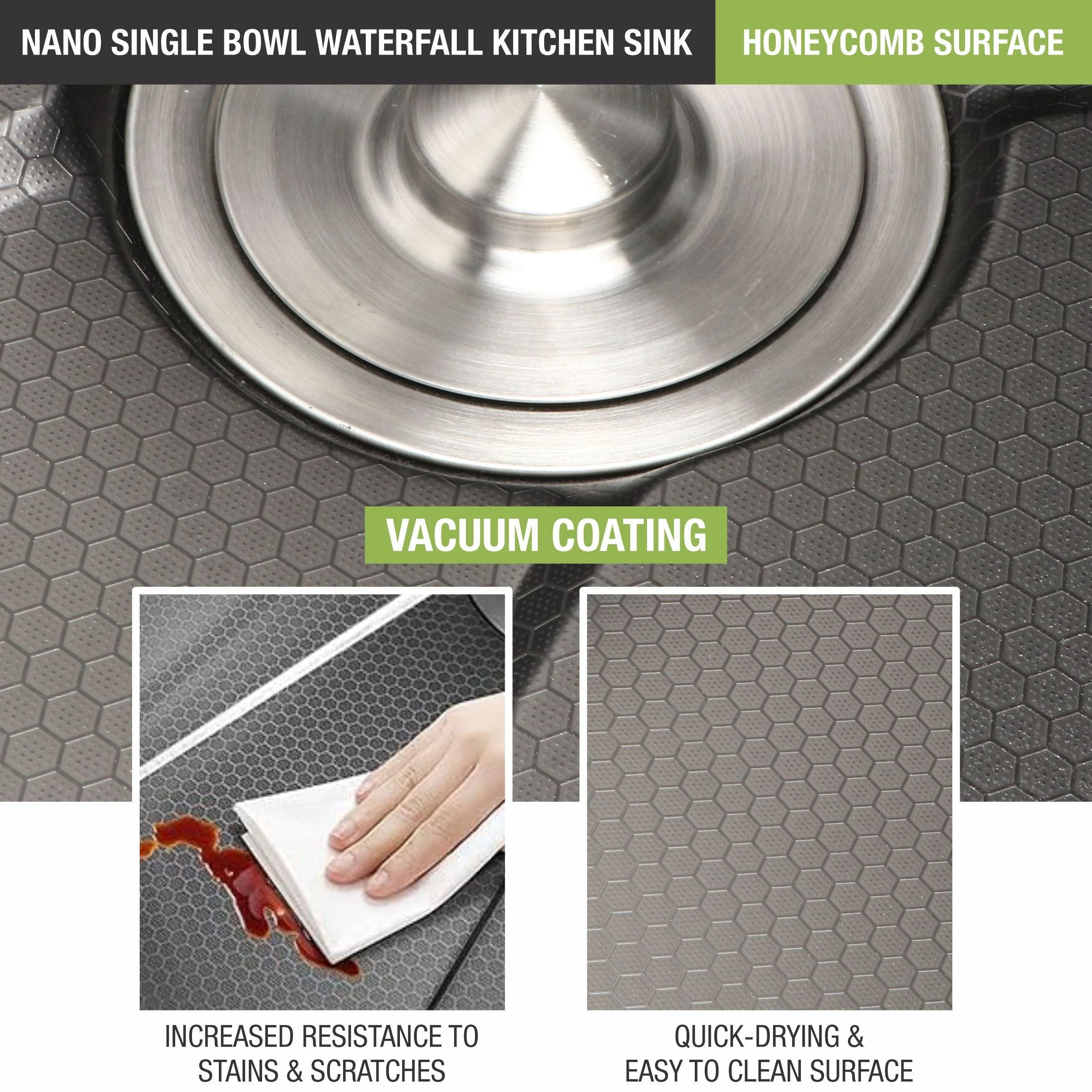 Handmade Nano Waterfall Kitchen Sink (30 x 18 x 9 inches) with Pull-out Mixer Faucet & RO Tap - LIPKA - Image 5
