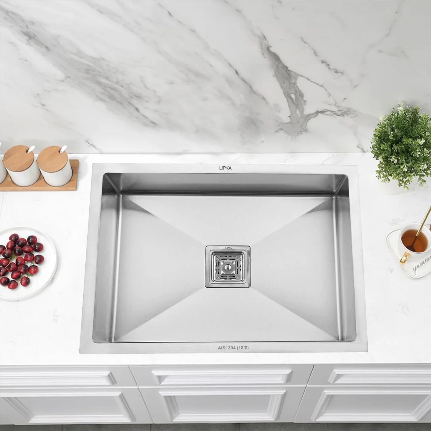 Handmade Single Bowl 304-Grade Kitchen Sink ( 22 x 18 x 10 Inches) - LIPKA