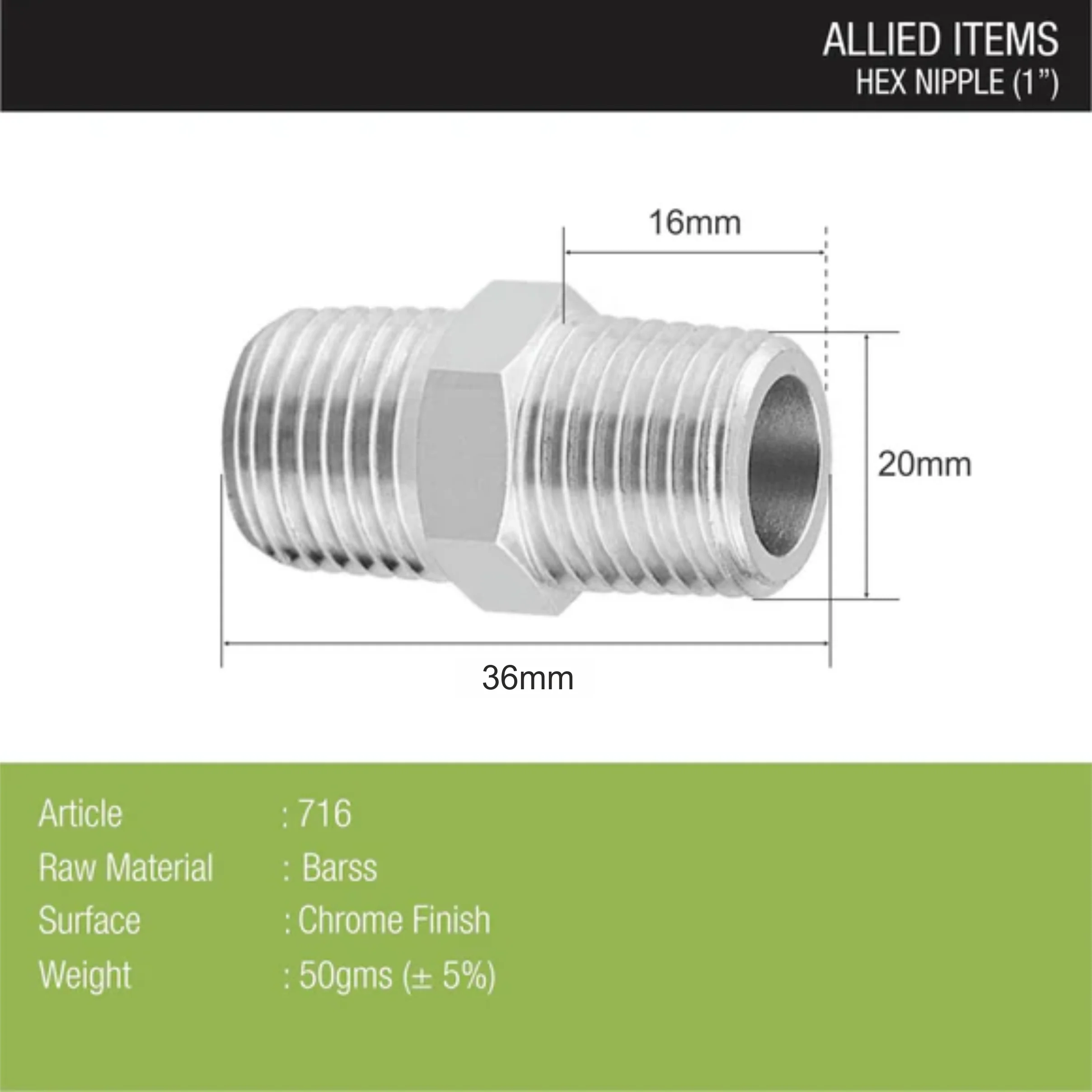 Hex Extension Nipple - LIPKA - Image 2