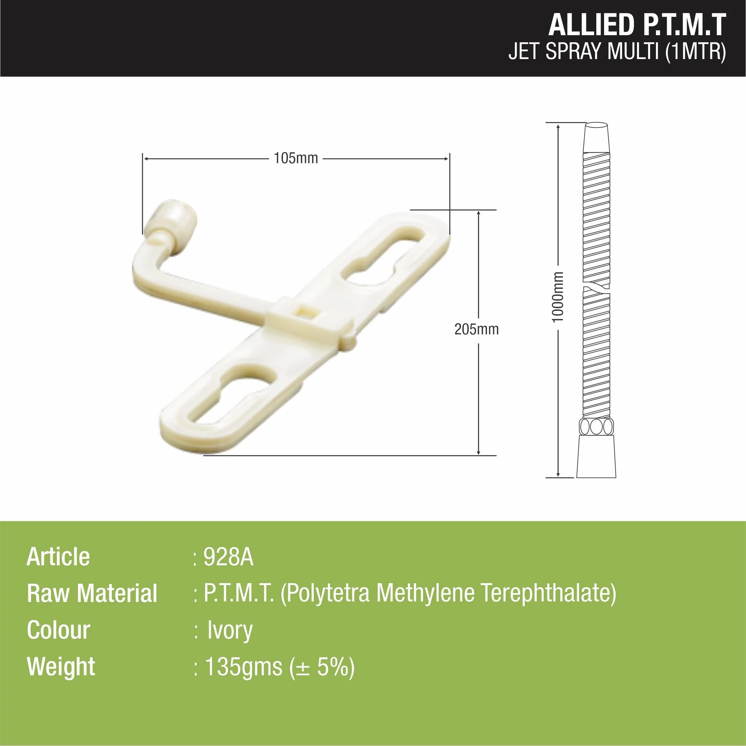 Jet Spray Multi PTMT Toilet Bidet (1 Meter Pipe) - LIPKA - Image 2
