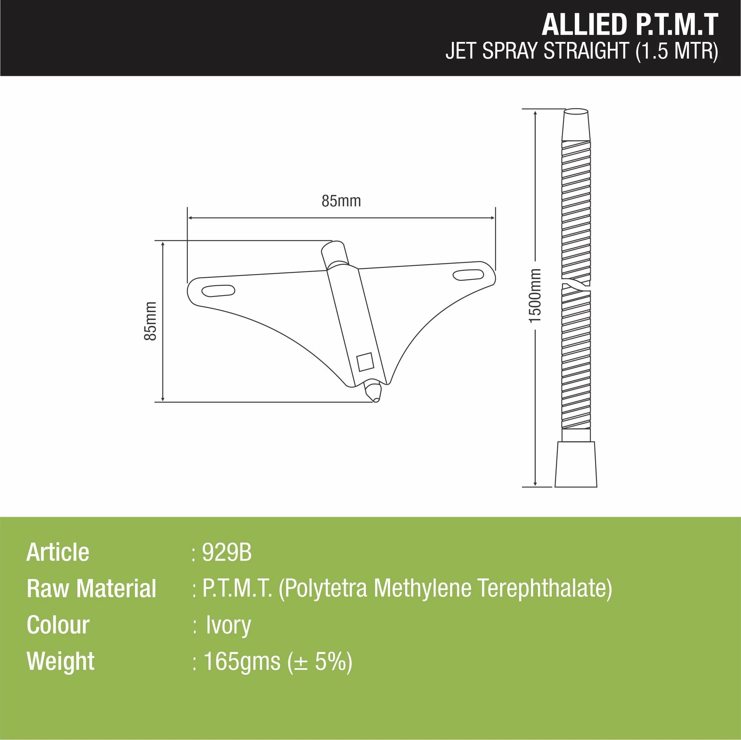 Jet Spray Straight PTMT Toilet Bidet (1.5 Meter Pipe) - LIPKA - Image 2
