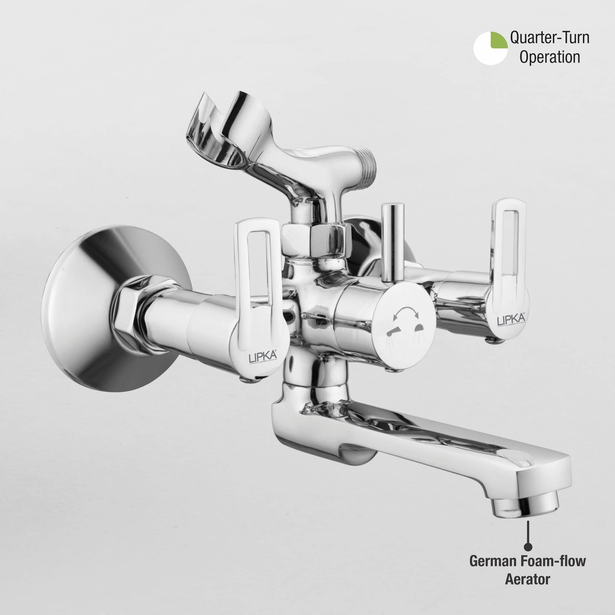 Kube Wall Mixer Telephonic with Crutch Faucet - LIPKA - Image 5