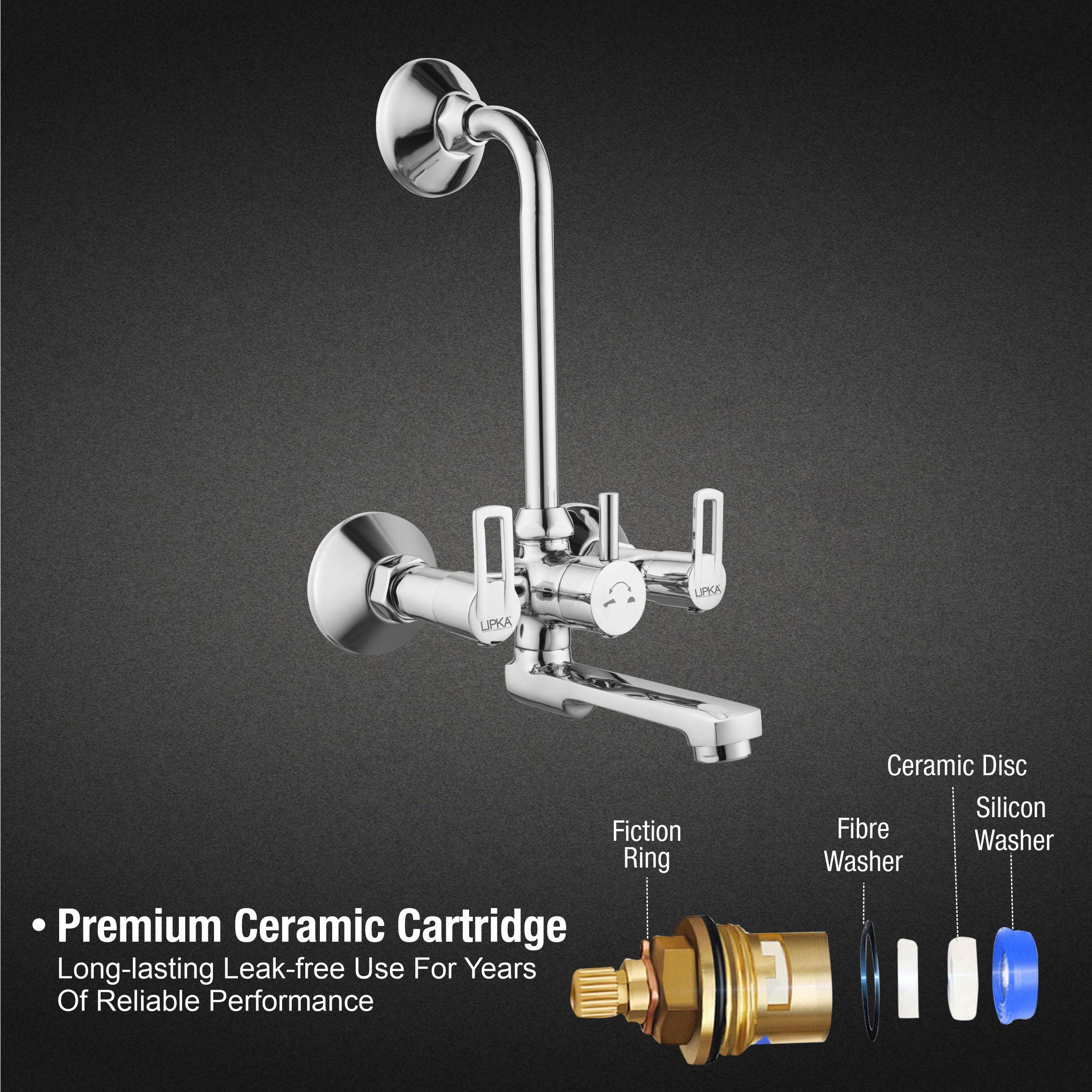 Kube Wall Mixer Brass Faucet with L Bend - LIPKA - Image 3