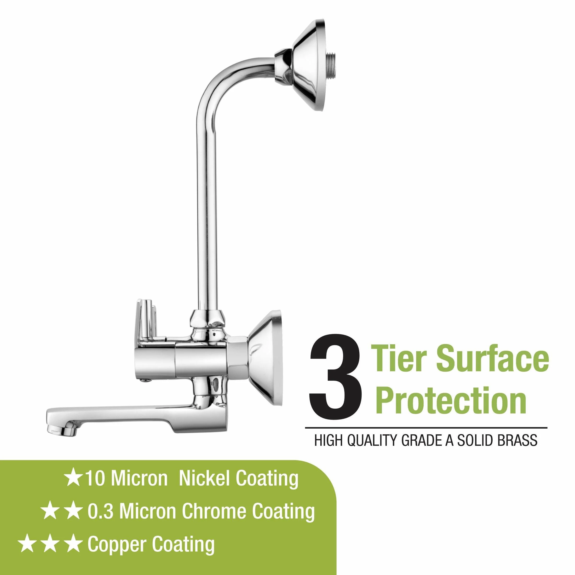 Kube Wall Mixer Brass Faucet with L Bend - LIPKA - Image 4