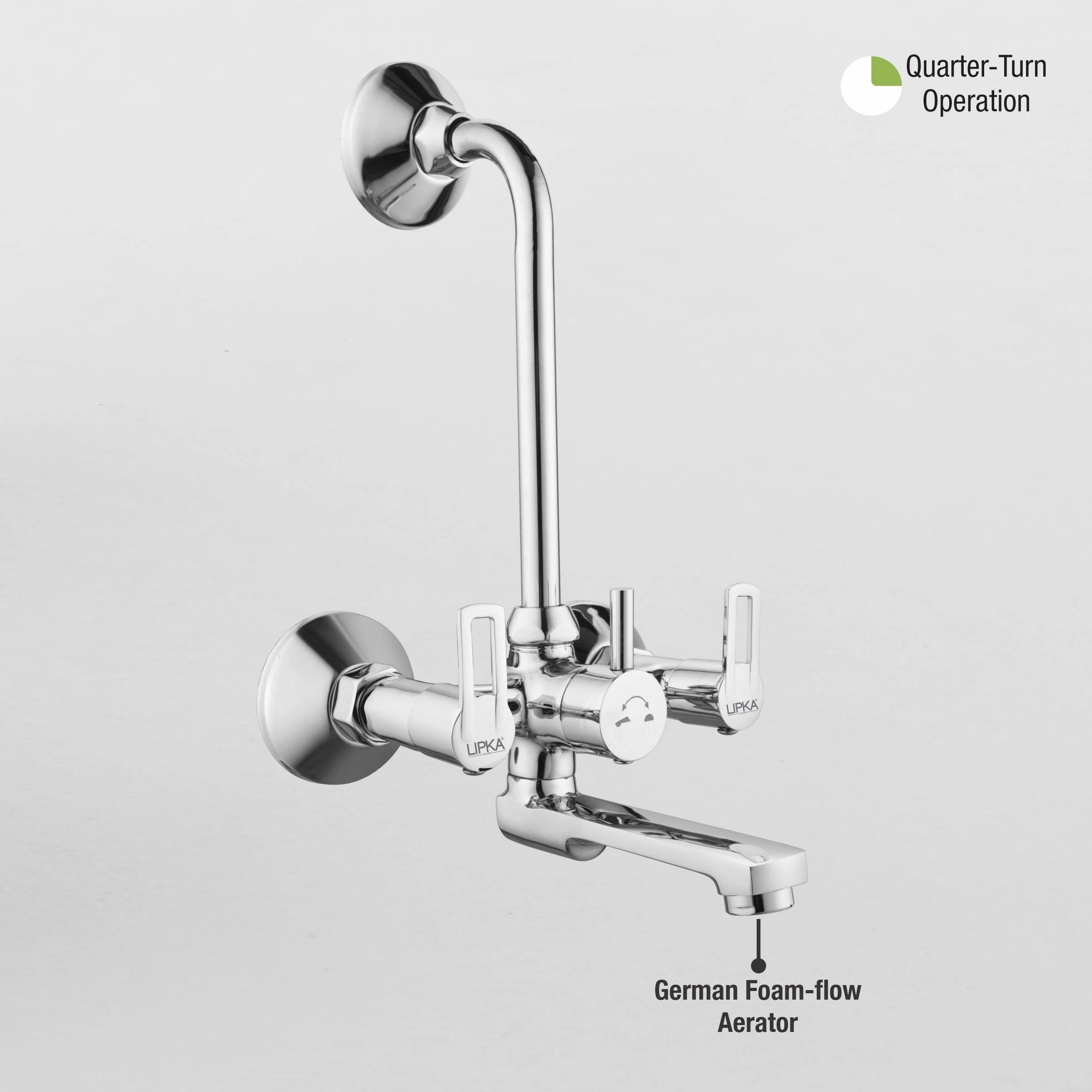Kube Wall Mixer Brass Faucet with L Bend - LIPKA - Image 5