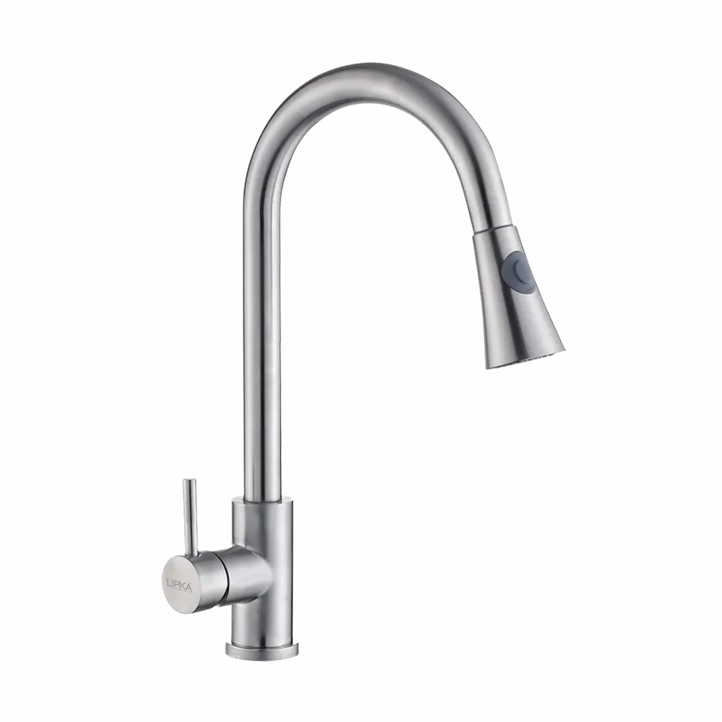 Kyron Single Lever 304-Grade Pull-out Mixer Faucet with Swivel Spout & Dual Flow (Silver) - LIPKA