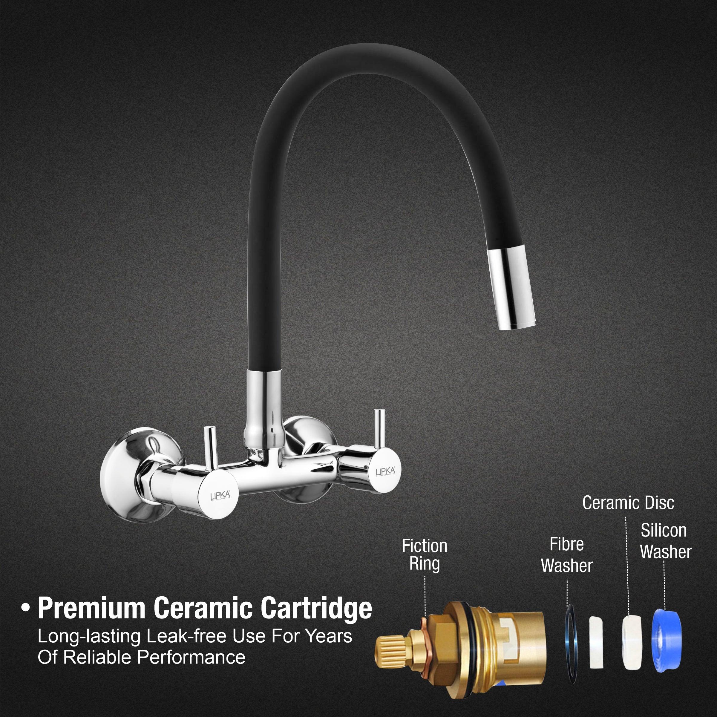 Kyron Sink Mixer Brass Faucet with Flexible Silicone Spout (Black) - LIPKA - Image 3