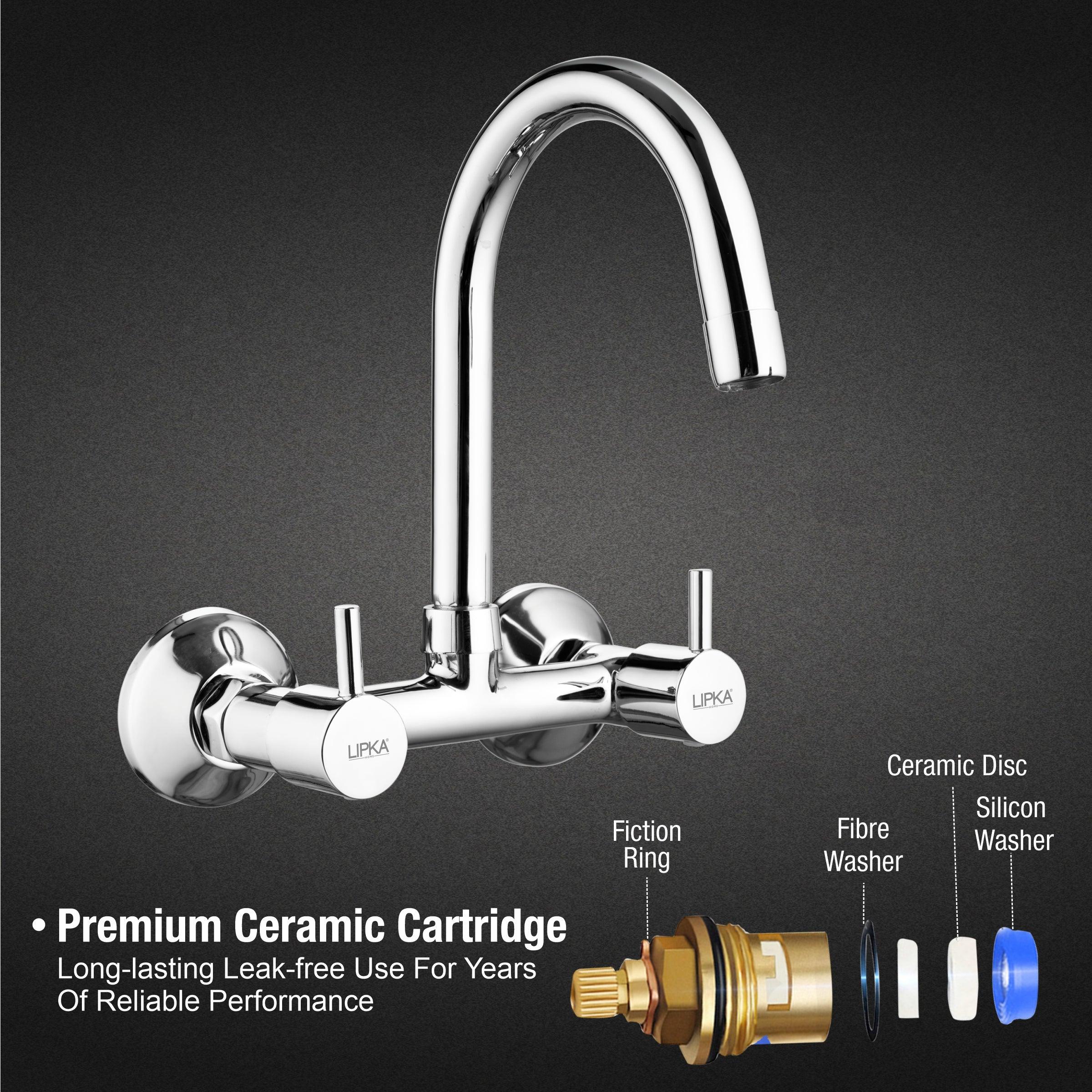Kyron Sink Mixer Brass Faucet with Round Swivel Spout (12 Inches) - LIPKA - Image 3