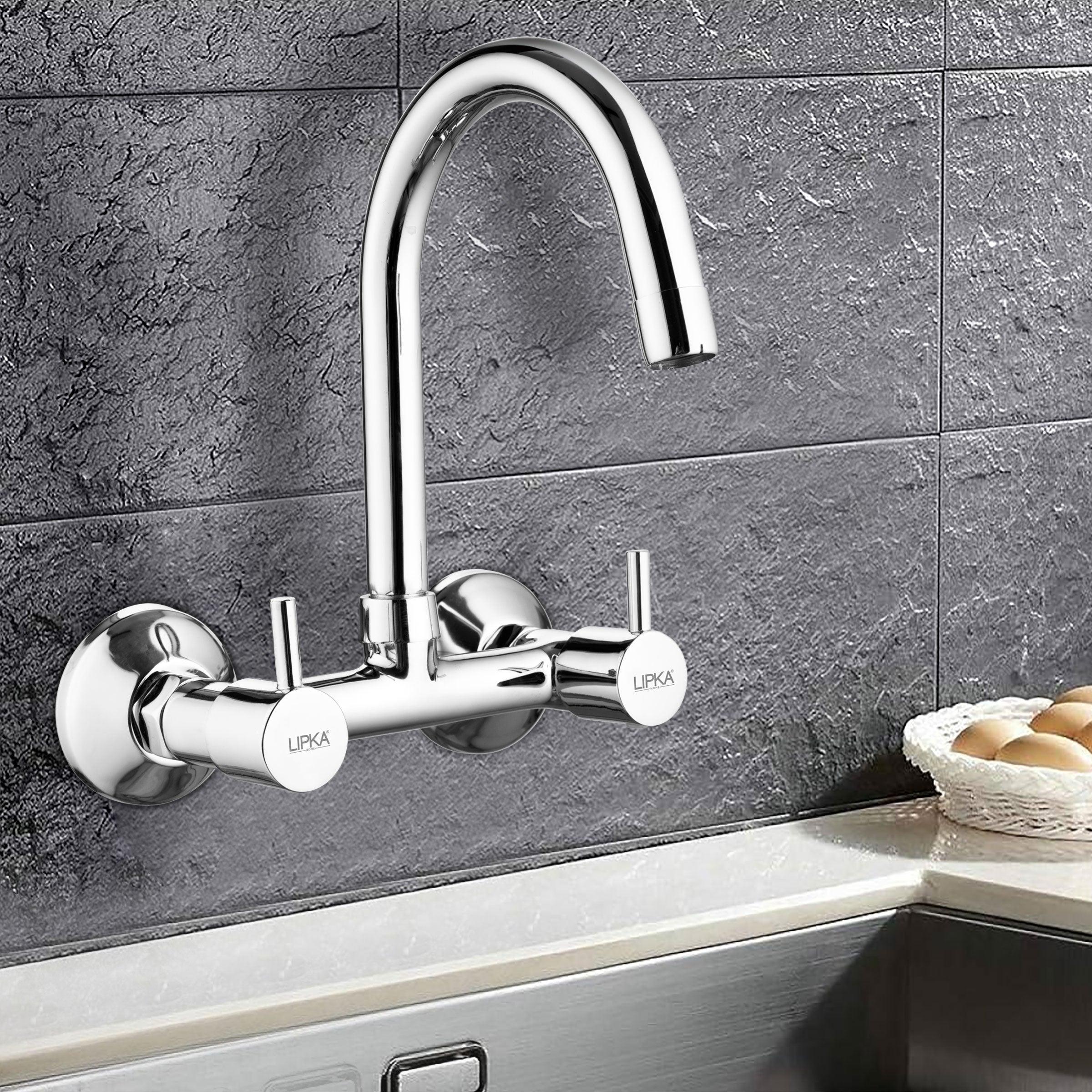 Kyron Sink Mixer Brass Faucet with Round Swivel Spout (12 Inches) - LIPKA - Image 4
