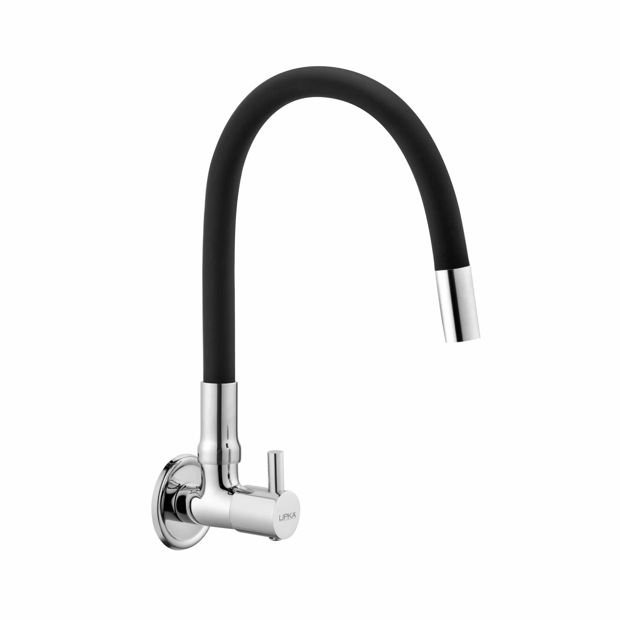 Kyron Sink Tap Brass Faucet with Flexible Silicone Spout (Black) - LIPKA