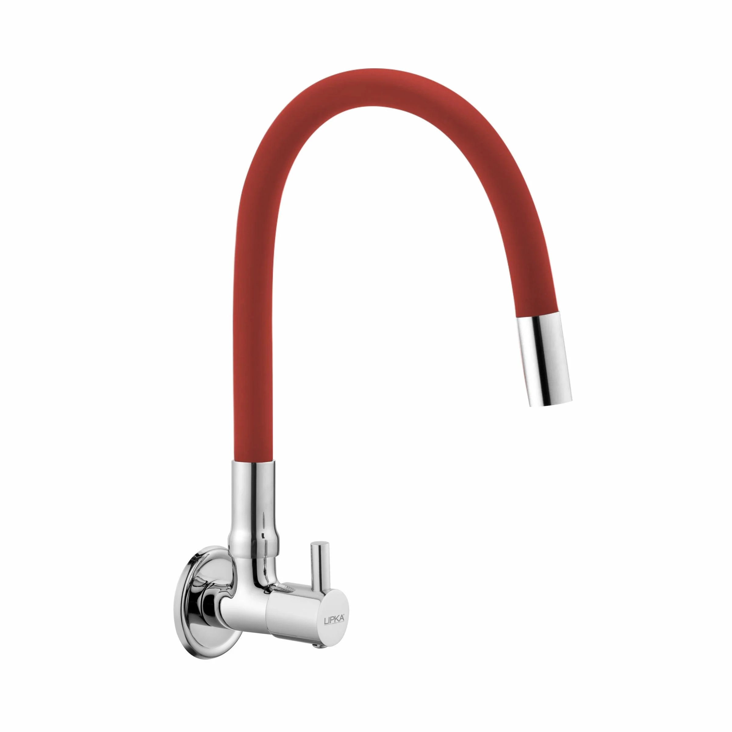 Kyron Sink Tap Brass Faucet with Flexible Silicone Spout (Red) - LIPKA