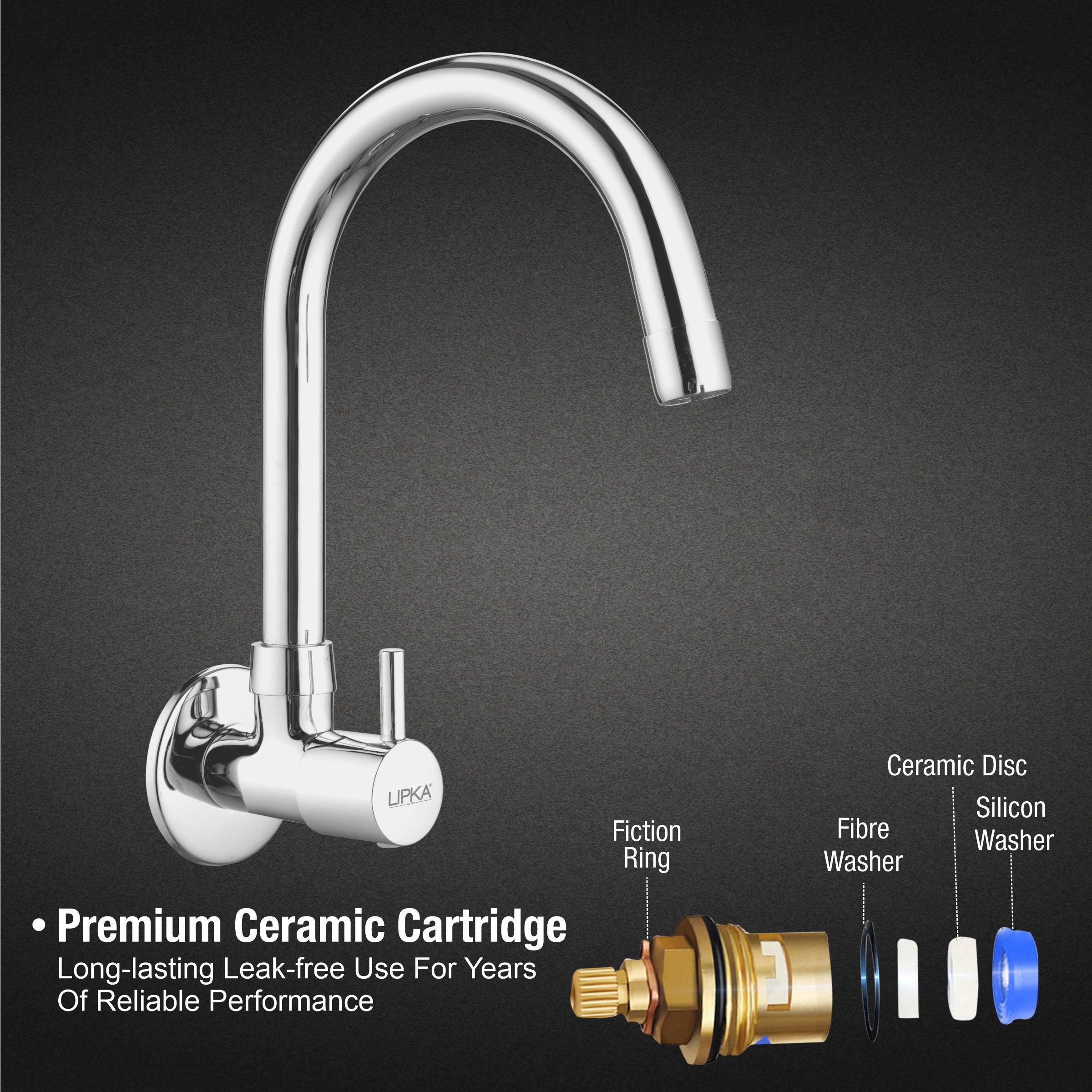 Kyron Sink Tap Brass Faucet with Round Swivel Spout (12 Inches) - LIPKA - Image 3