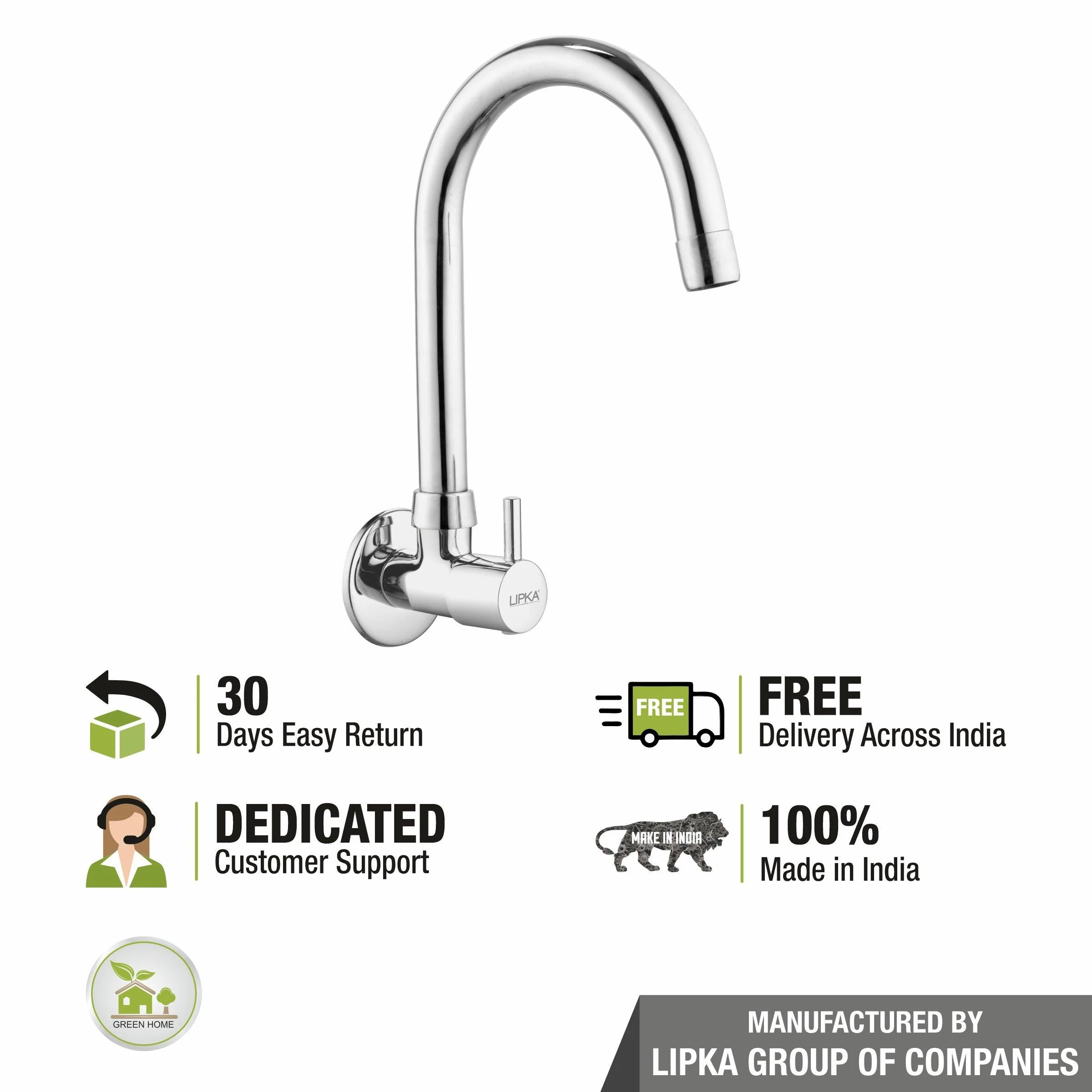 Kyron Sink Tap Brass Faucet with Round Swivel Spout (15 Inches) - LIPKA - Image 6