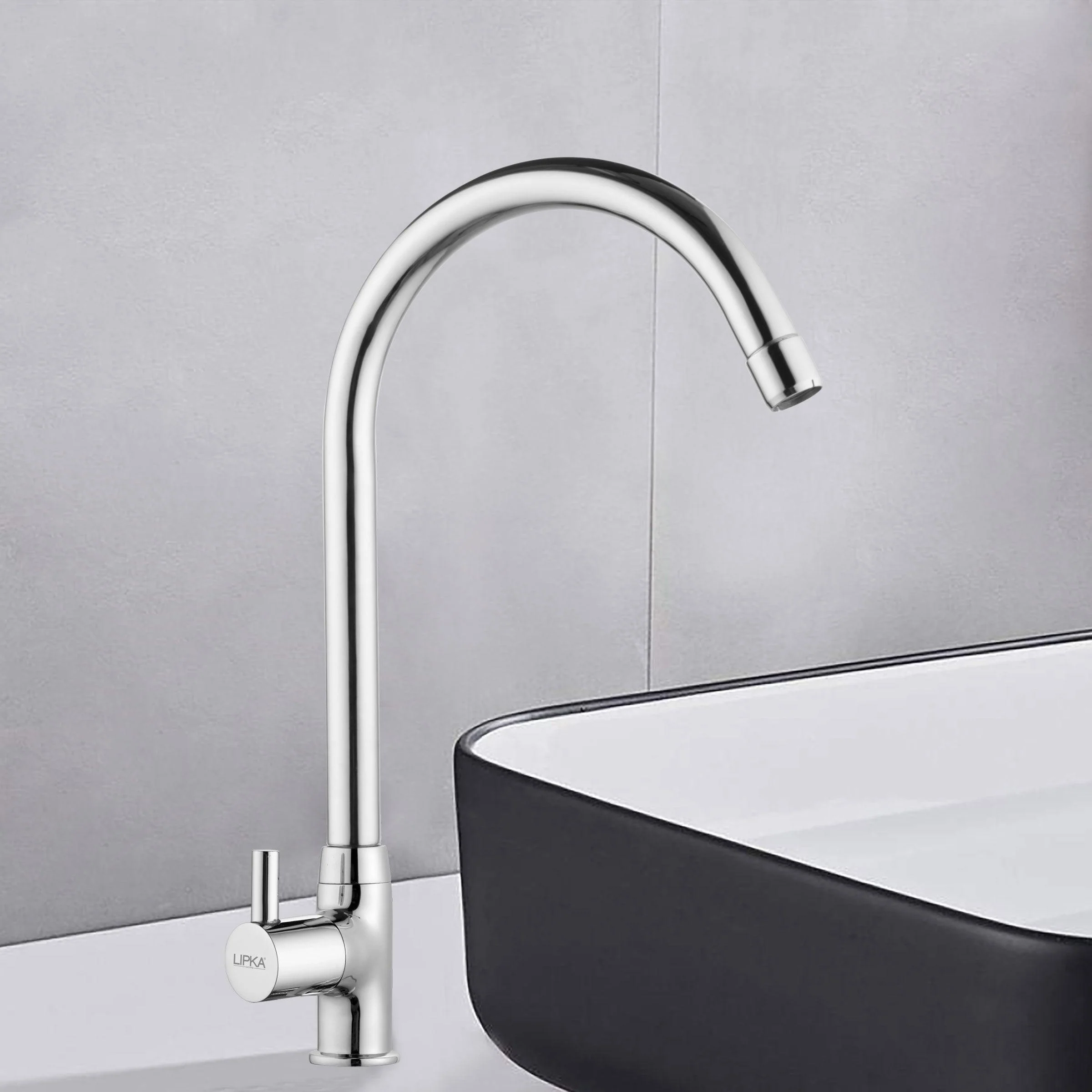 Kyron Swan Neck Brass Faucet with Round Swivel Spout (20 Inches) - LIPKA - Image 7
