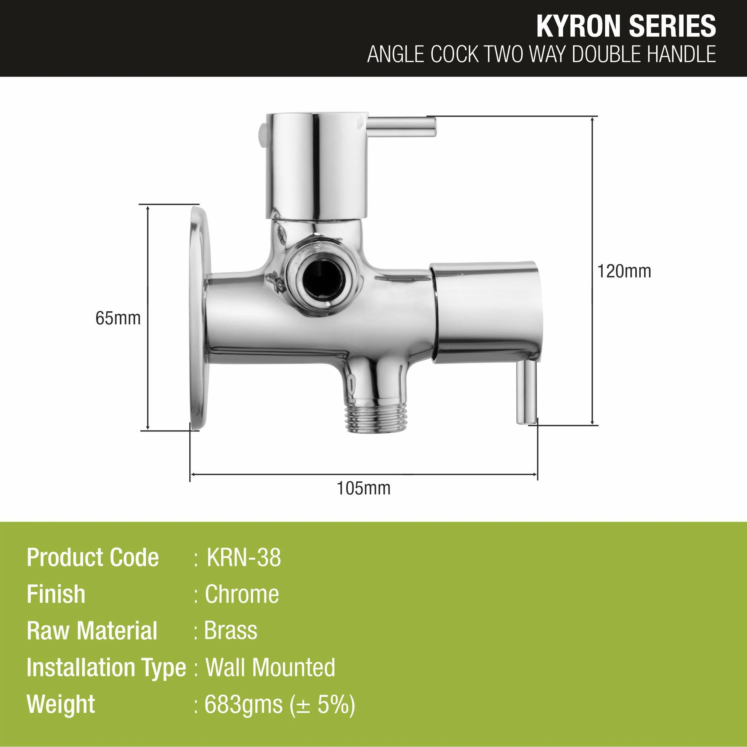 Kyron Two Way Angle Valve Faucet (Double Handle) - LIPKA - Image 2