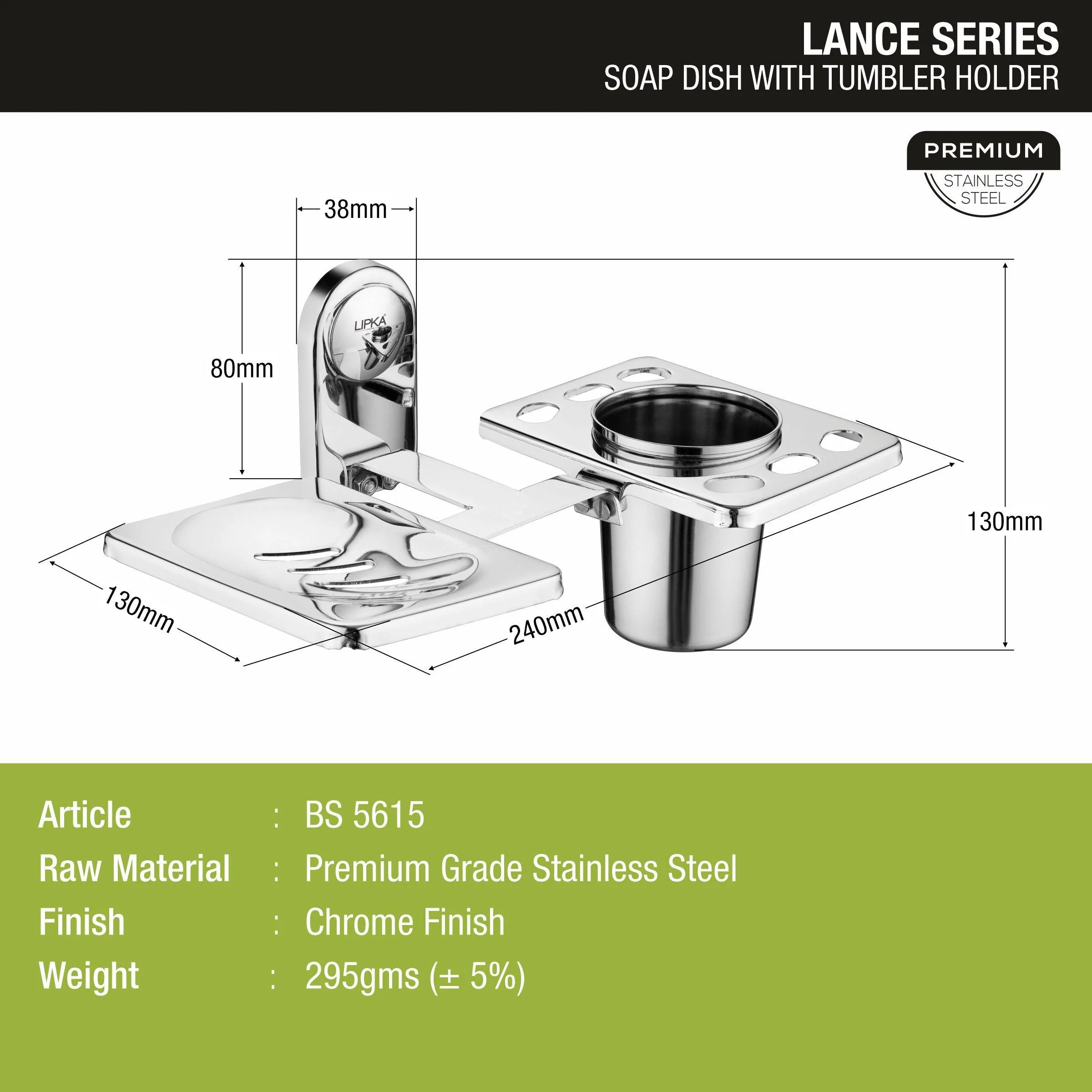 Lance Soap Dish with Tumbler Holder - LIPKA - Image 2