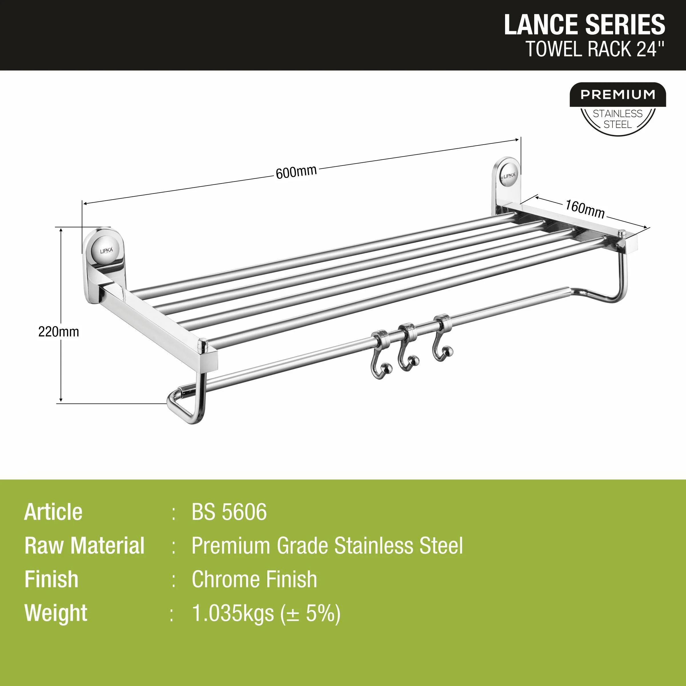Lance Towel Rack  (24 Inches) - LIPKA - Image 2