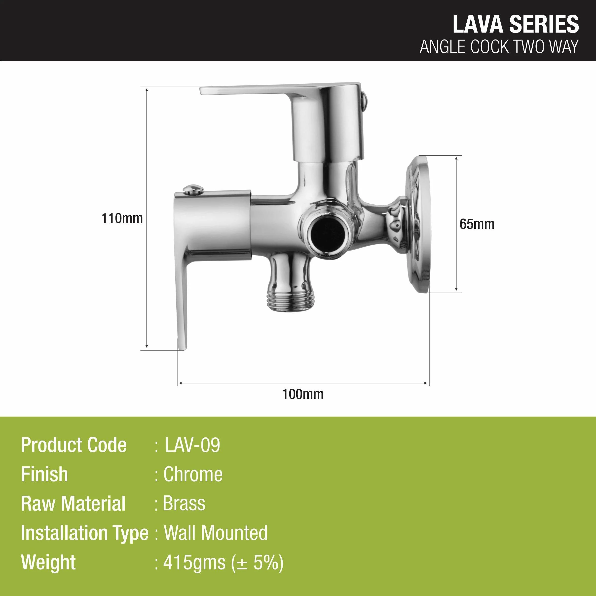 Lava Two Way Angle Valve Brass Faucet (Double Handle) - LIPKA - Image 2