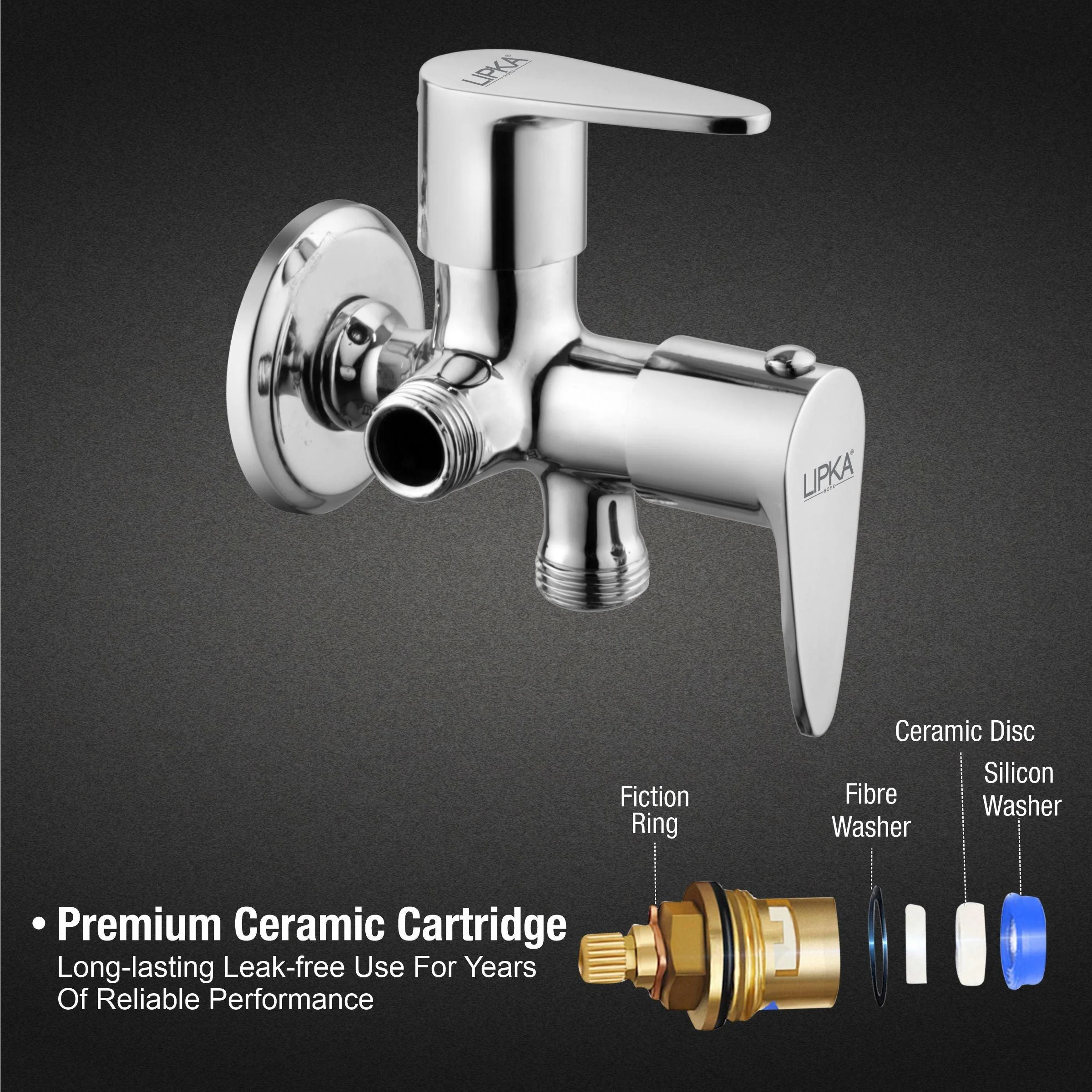 Lava Two Way Angle Valve Brass Faucet (Double Handle) - LIPKA - Image 3