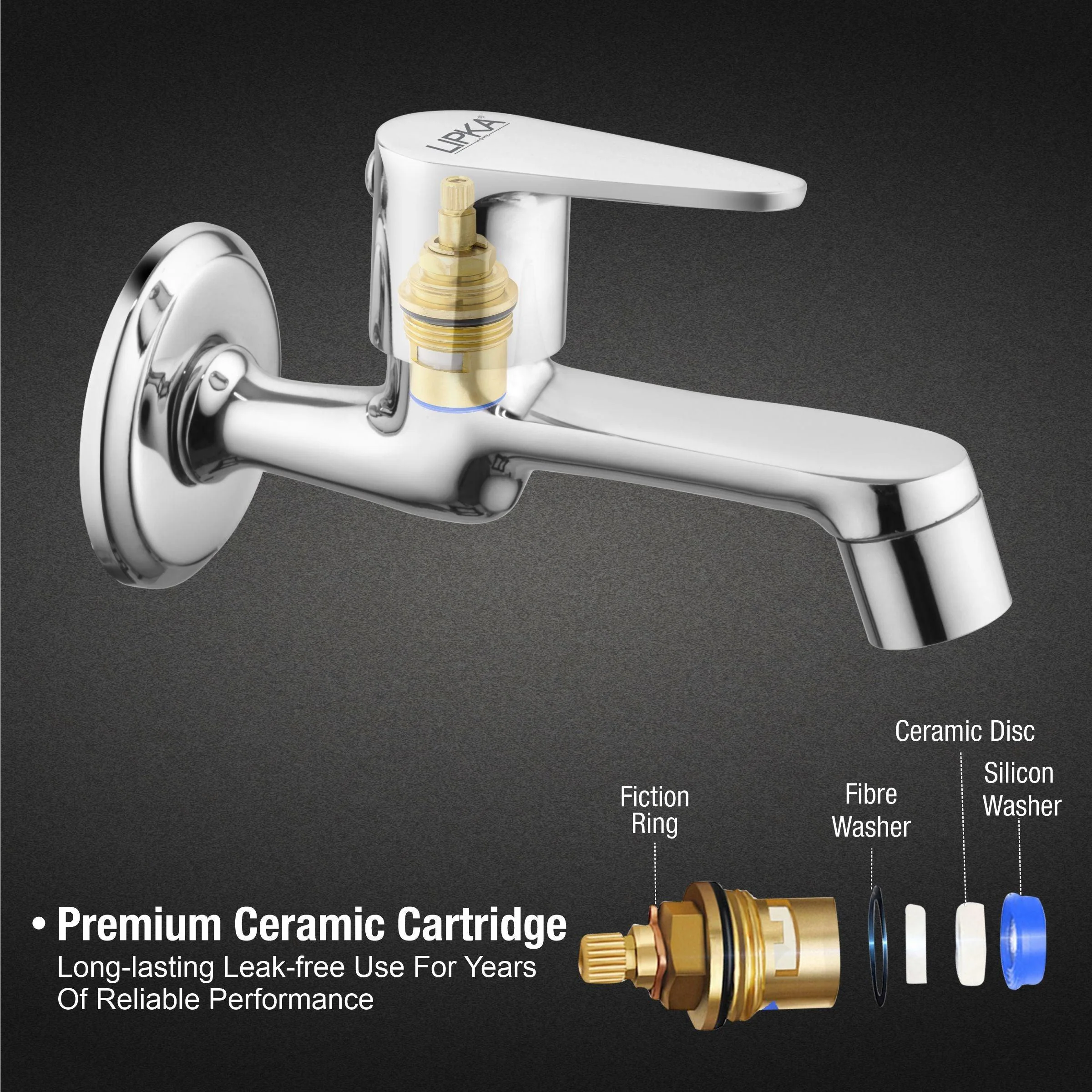 Lava Bib Tap Long Body Brass Faucet - LIPKA - Image 3