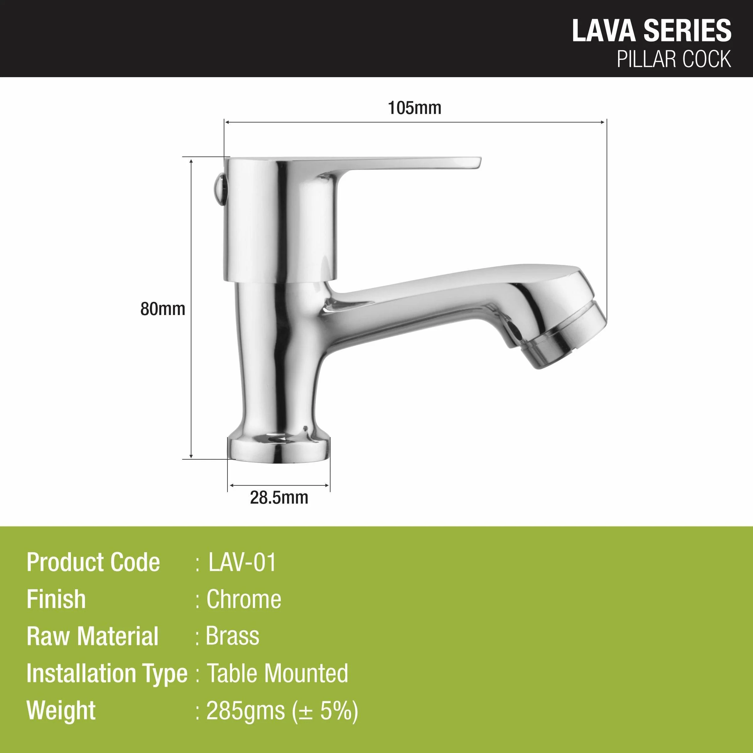 Lava Pillar Tap Brass Faucet - LIPKA - Image 2
