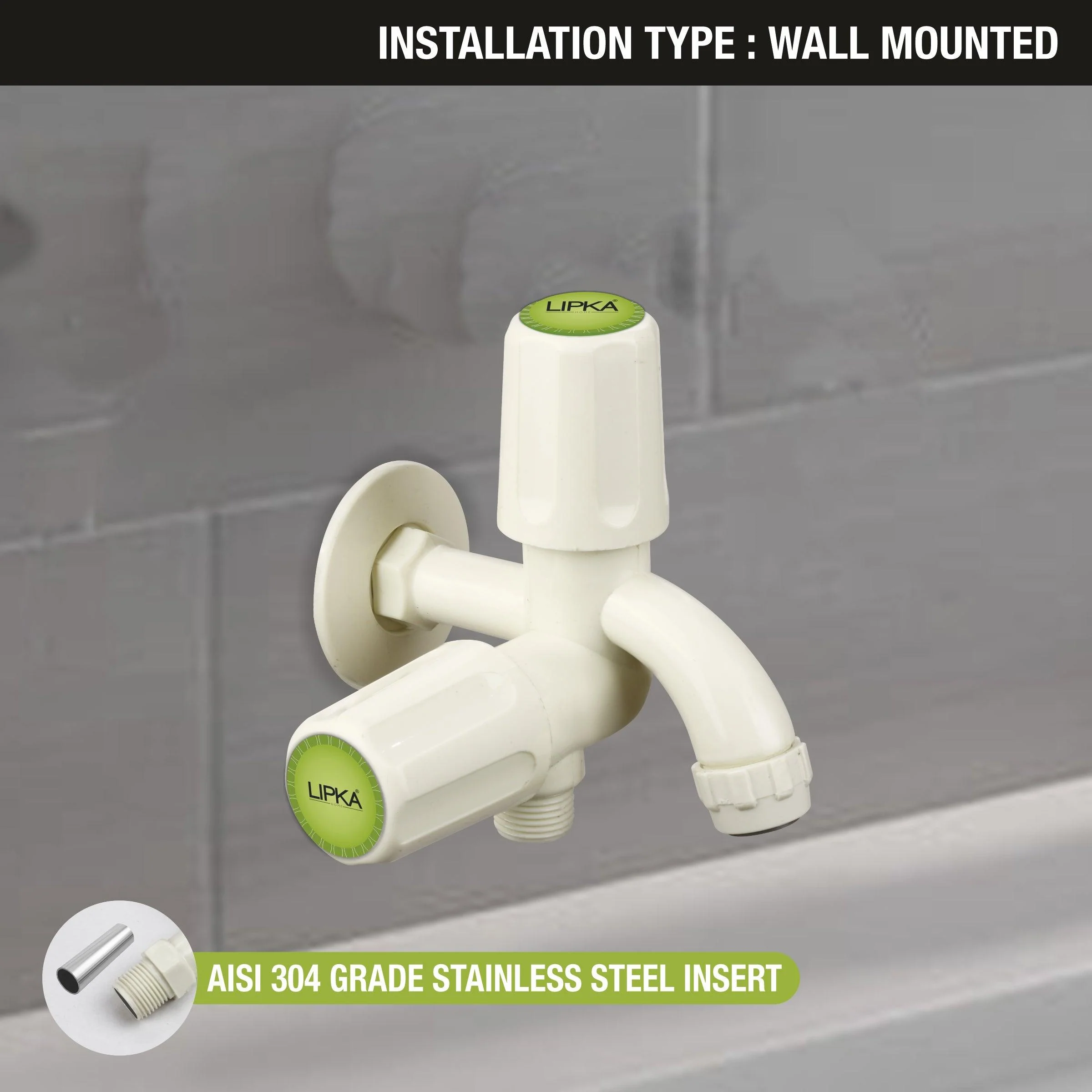 Royal Two Way Bib Tap PTMT Faucet (Double Handle) - LIPKA - Image 3
