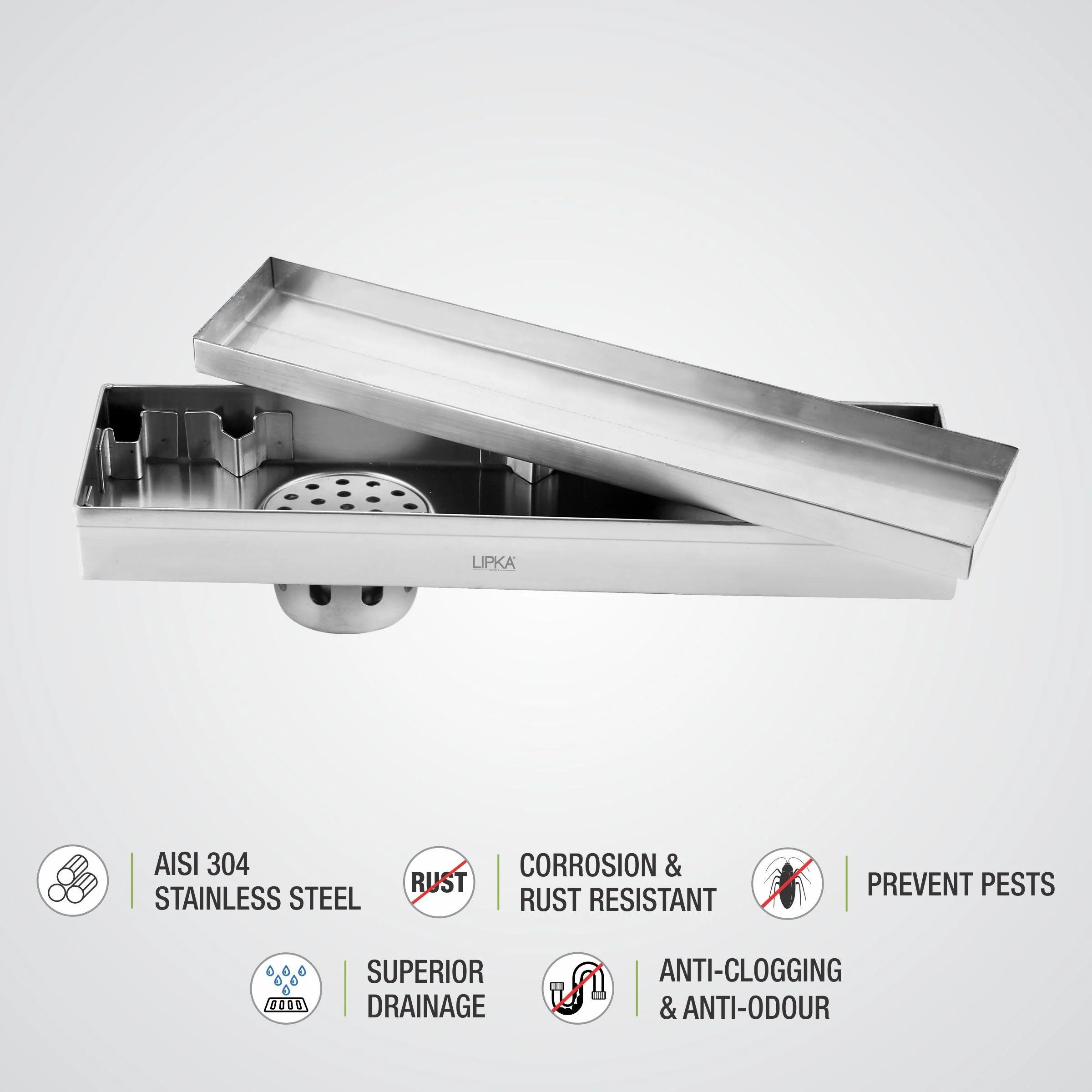 Marble Insert Shower Drain Channel (12 x 5 Inches) - LIPKA - Image 4