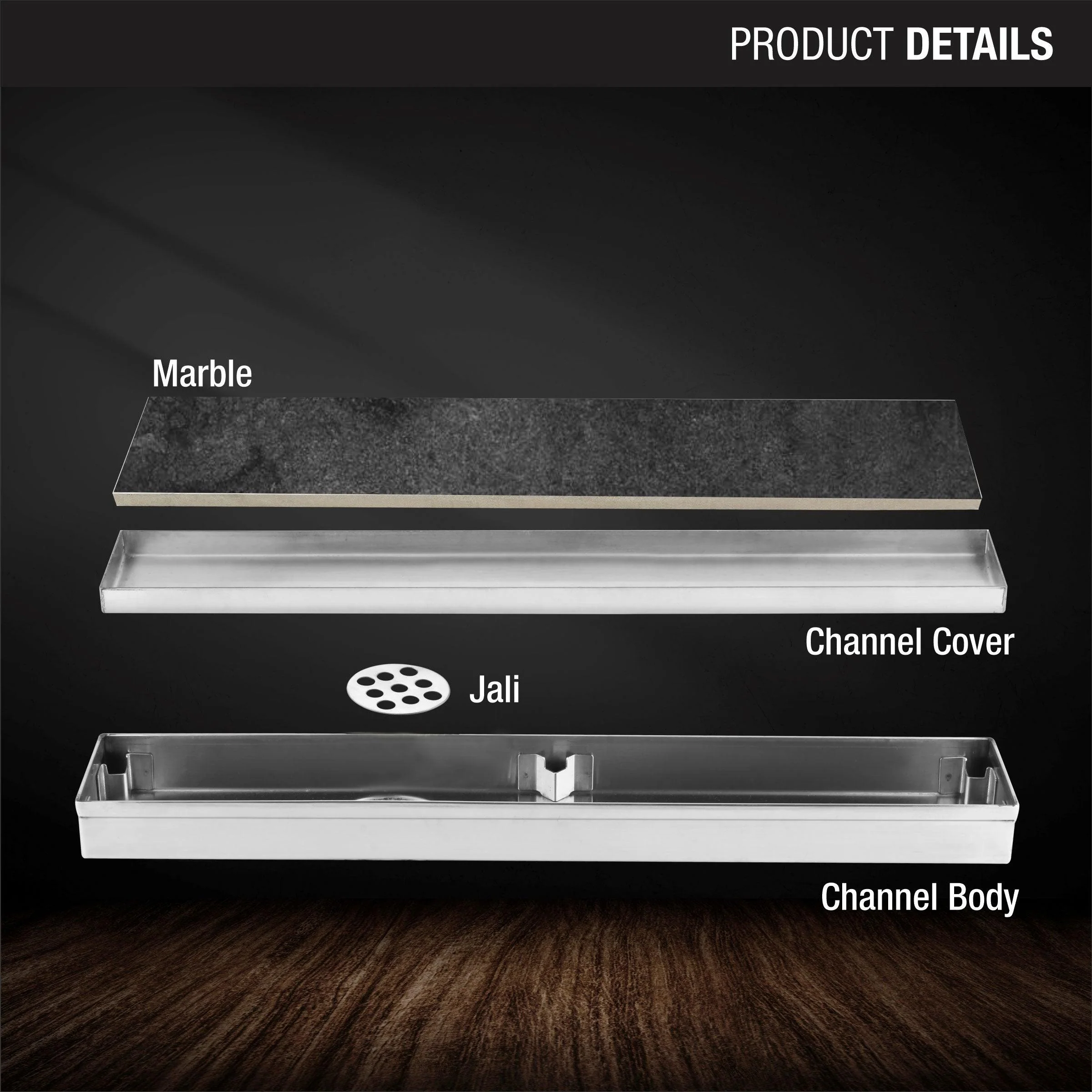 Marble Insert Shower Drain Channel (24 x 2 Inches) - LIPKA - Image 3